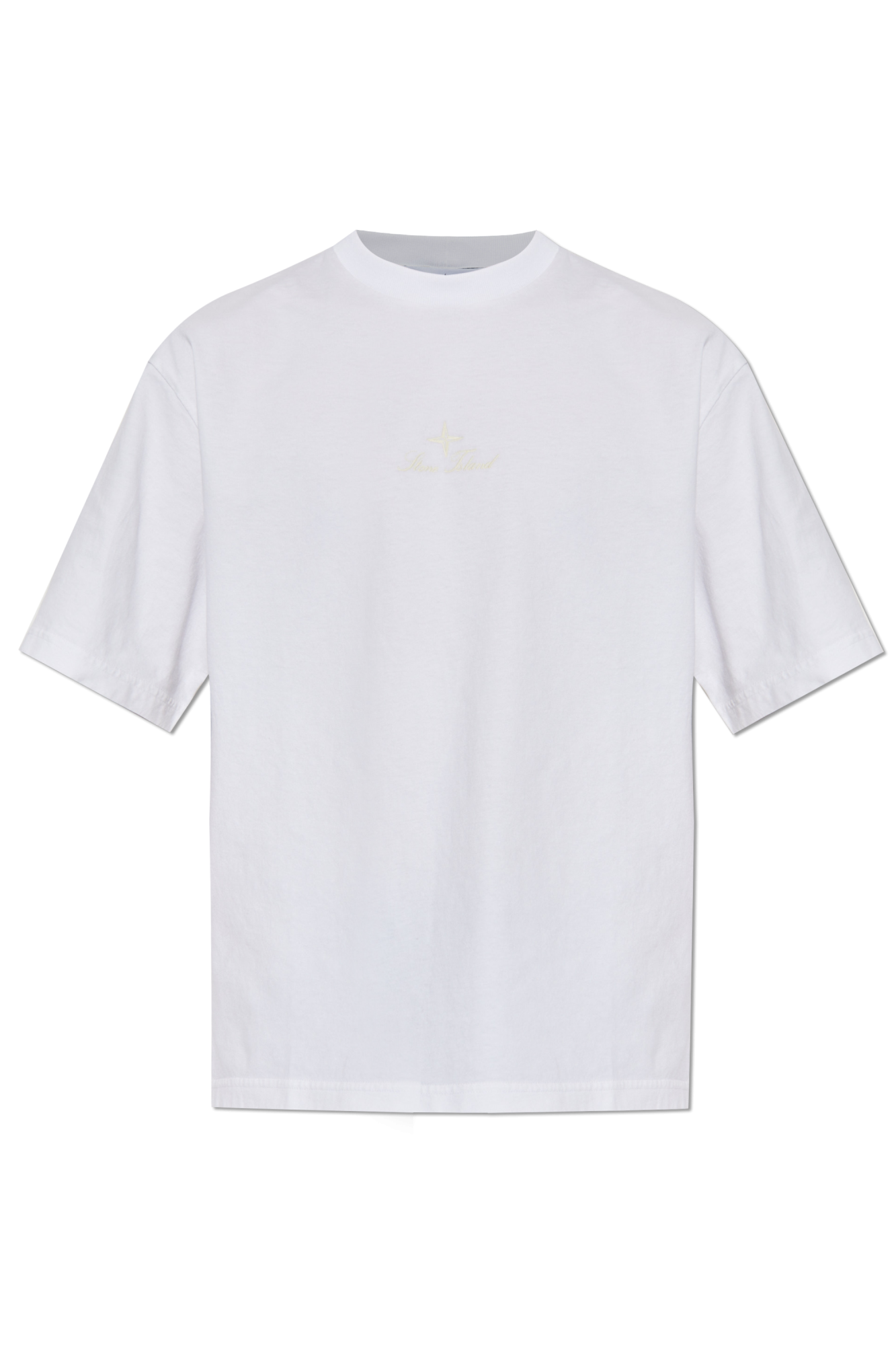 Stone Island T-shirt Z  Logo, Mężczyźni, Biały