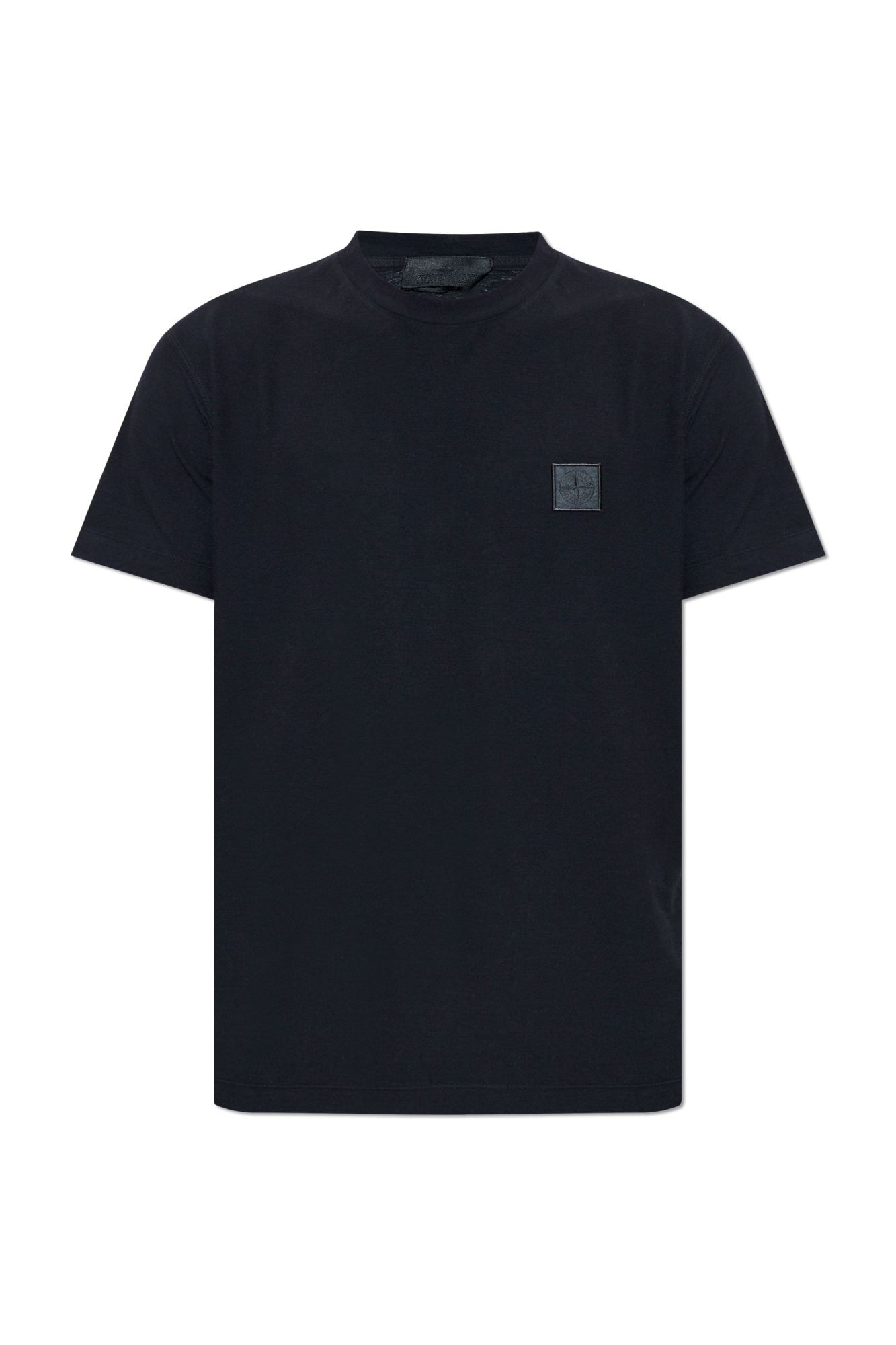 Stone Island T-shirt Z Naszywką Z Logo, Mężczyźni, Czarny
