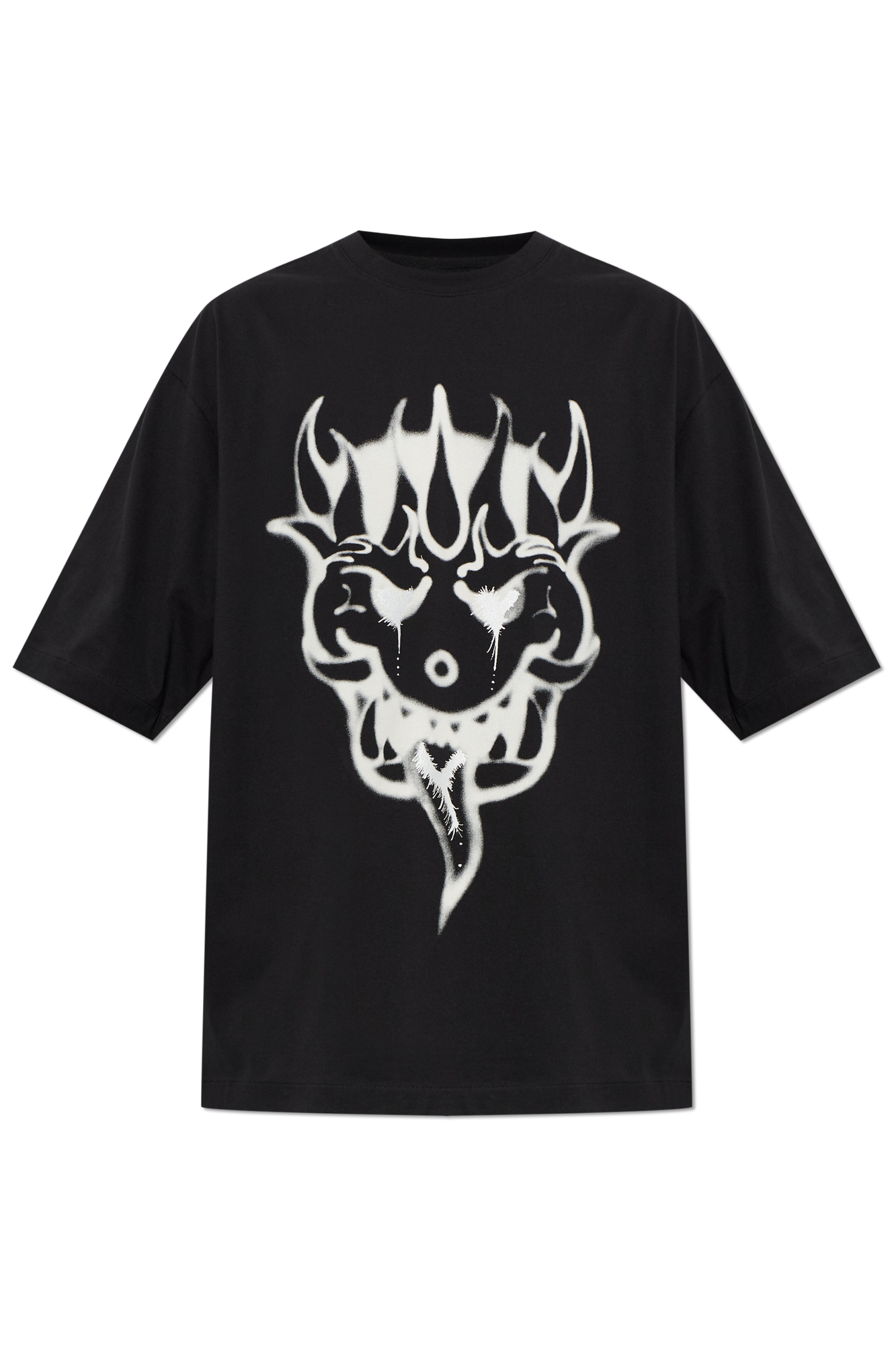 Y-3 T-shirt Z Nadrukiem, Mężczyźni, Czarny