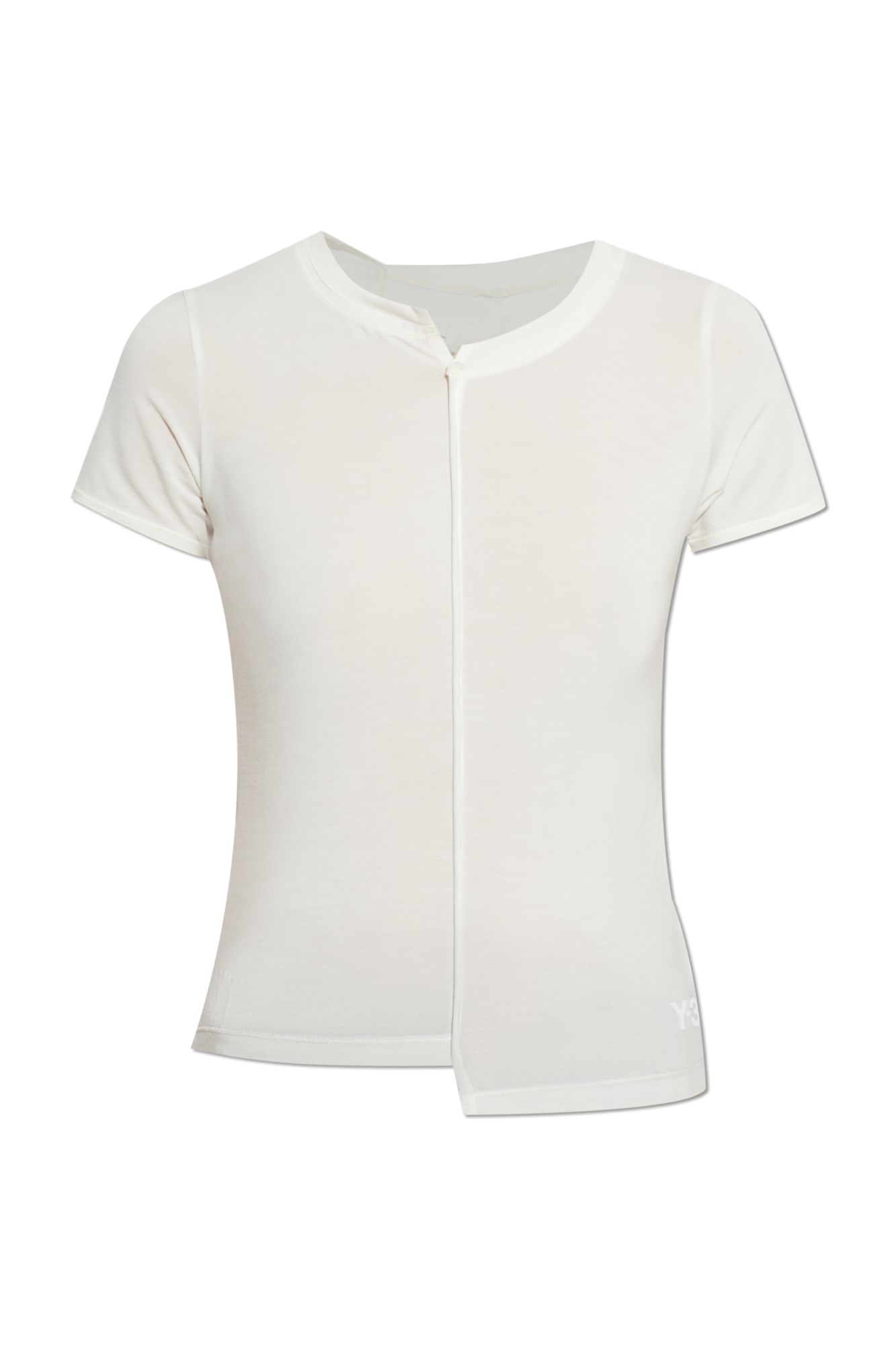 Y-3 T-shirt Z  Nadrukowanym Logo, Kobiety, Kremowy