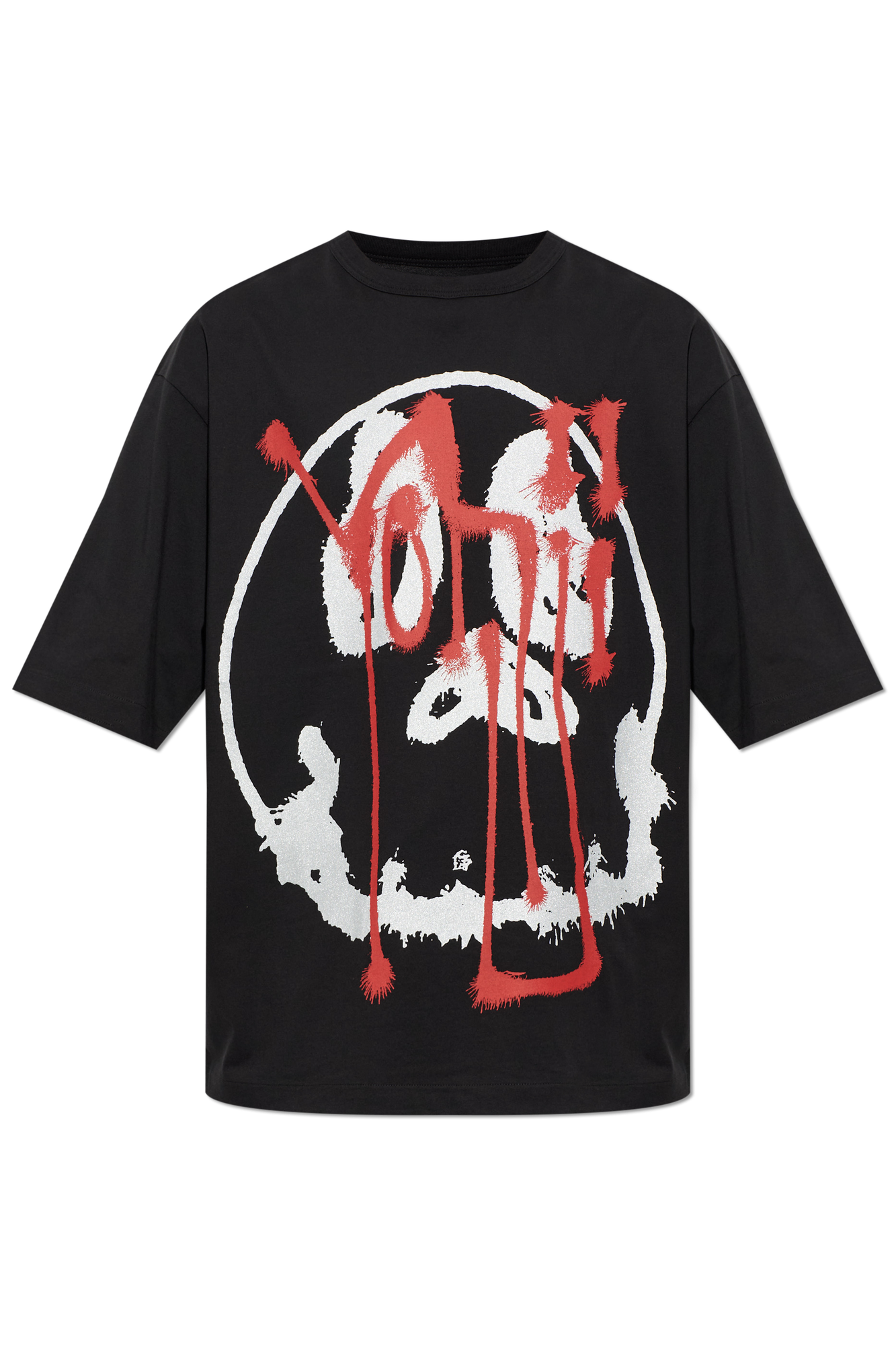 Y-3 T-shirt Z Nadrukiem, Mężczyźni, Czarny