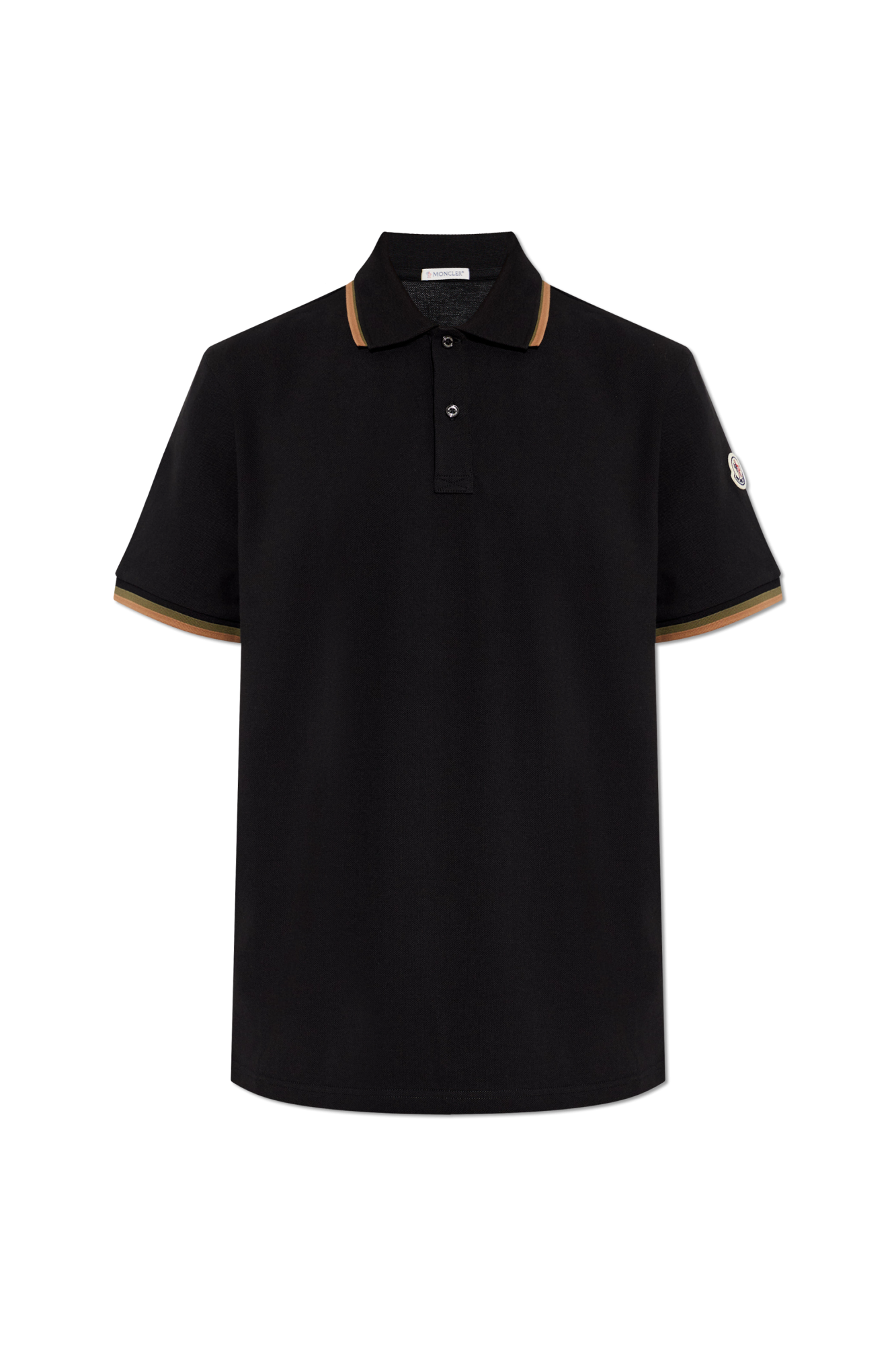 Moncler Polo Z Naszywką Logo, Mężczyźni, Czarny