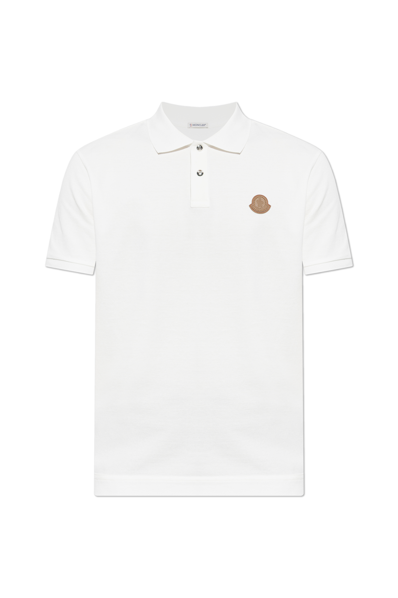 Moncler Polo Z Naszywką Z Logo, Mężczyźni, Biały