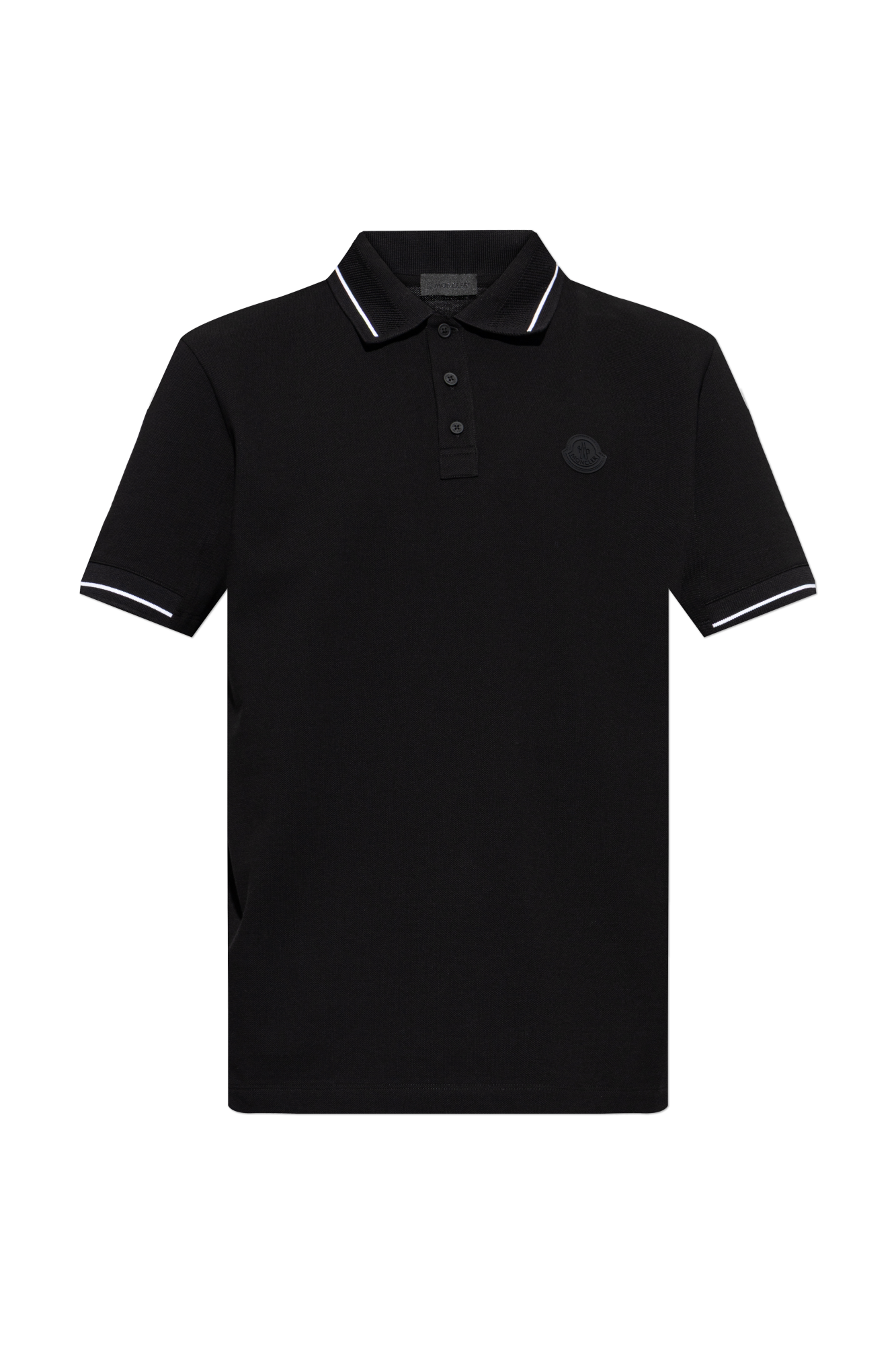 Moncler Polo Z Naszywką Z Logo, Mężczyźni, Czarny