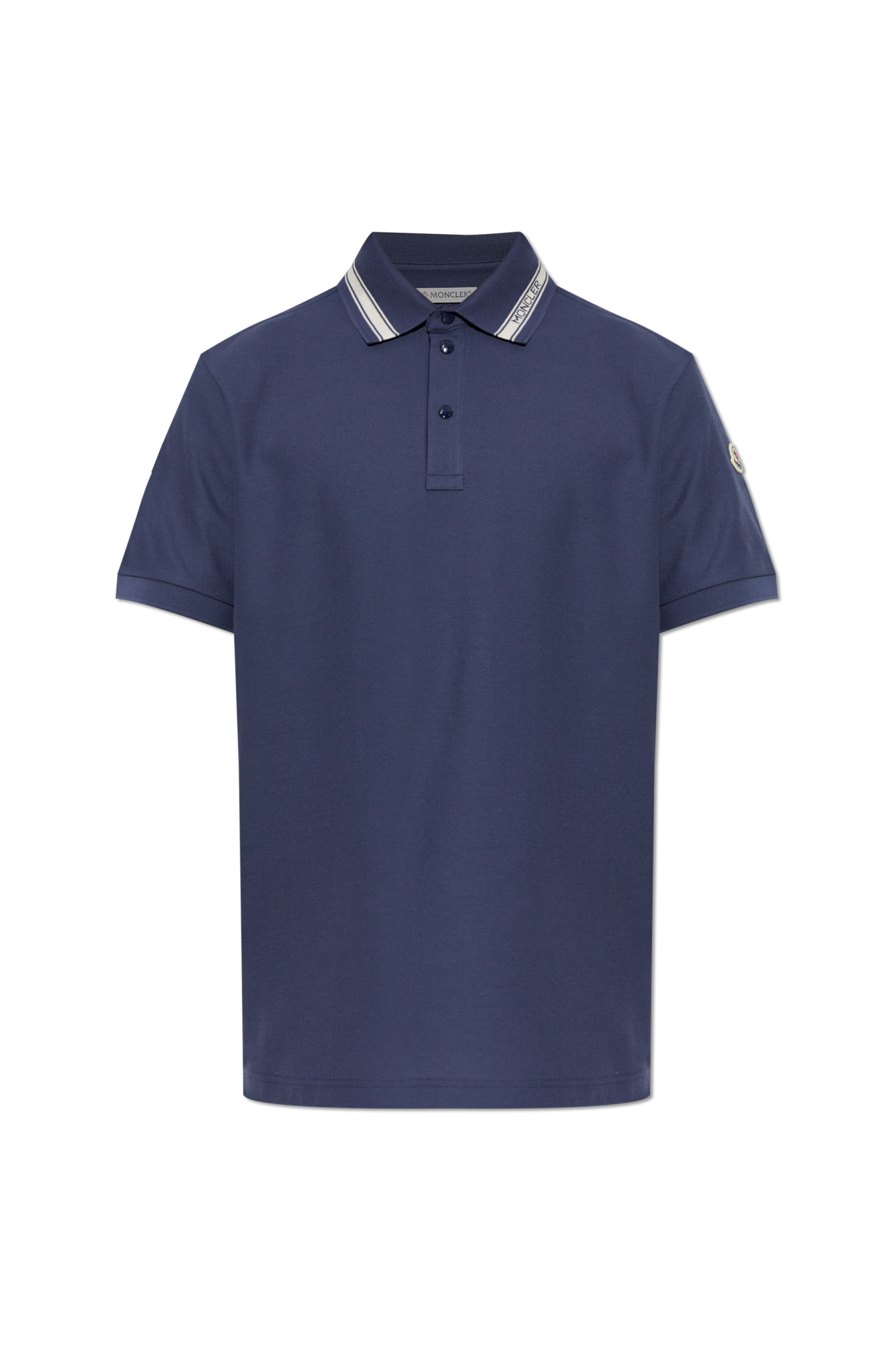 Moncler Polo Z Naszywką Logo, Mężczyźni, Granatowy