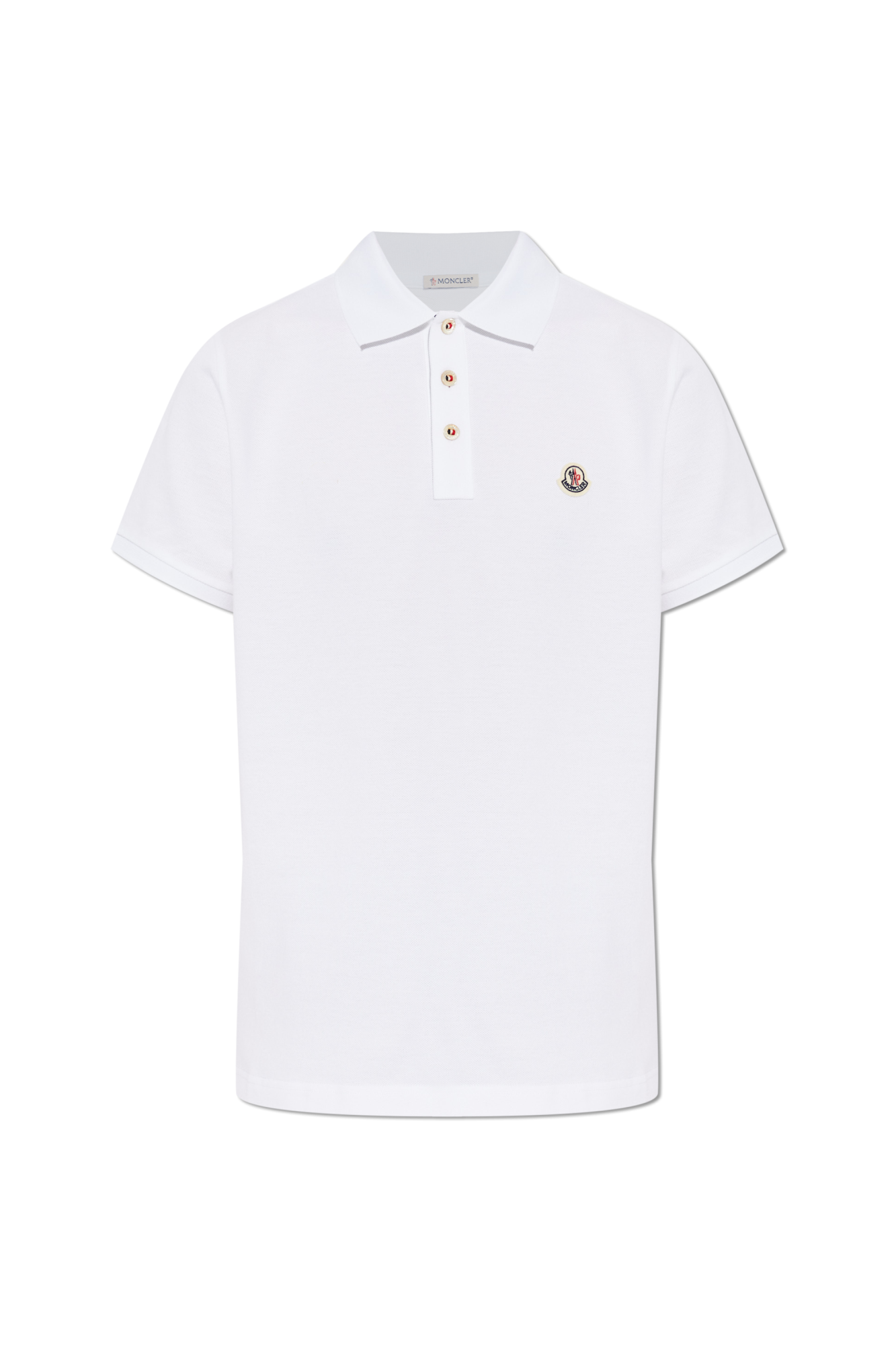 Moncler Polo Z Naszywką Logo, Mężczyźni, Biały