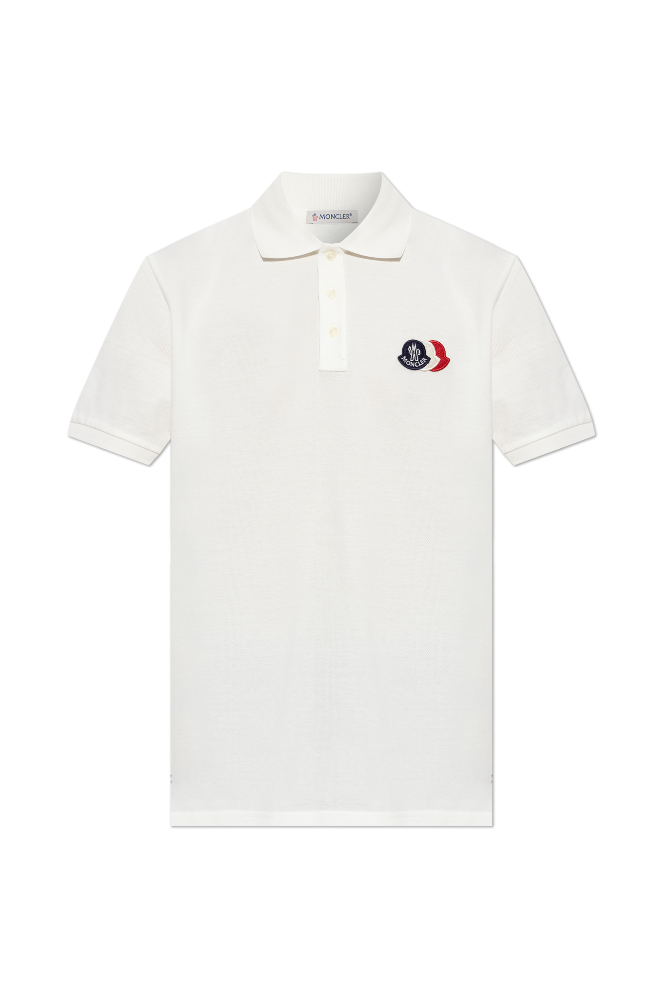 Moncler Polo Z Naszywką Logo, Mężczyźni, Biały