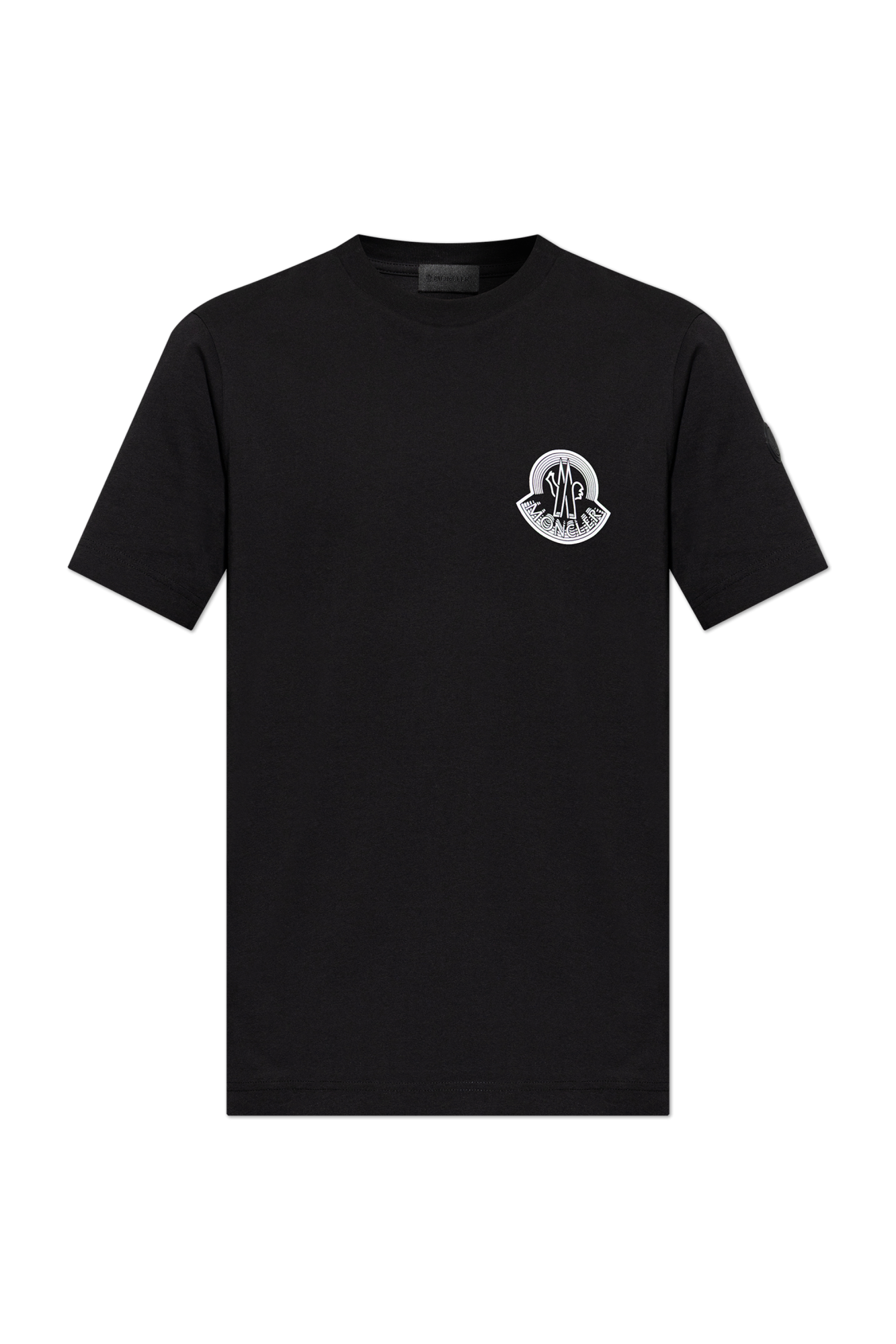 Moncler T-shirt Z Nadrukowanym Logo, Mężczyźni, Czarny