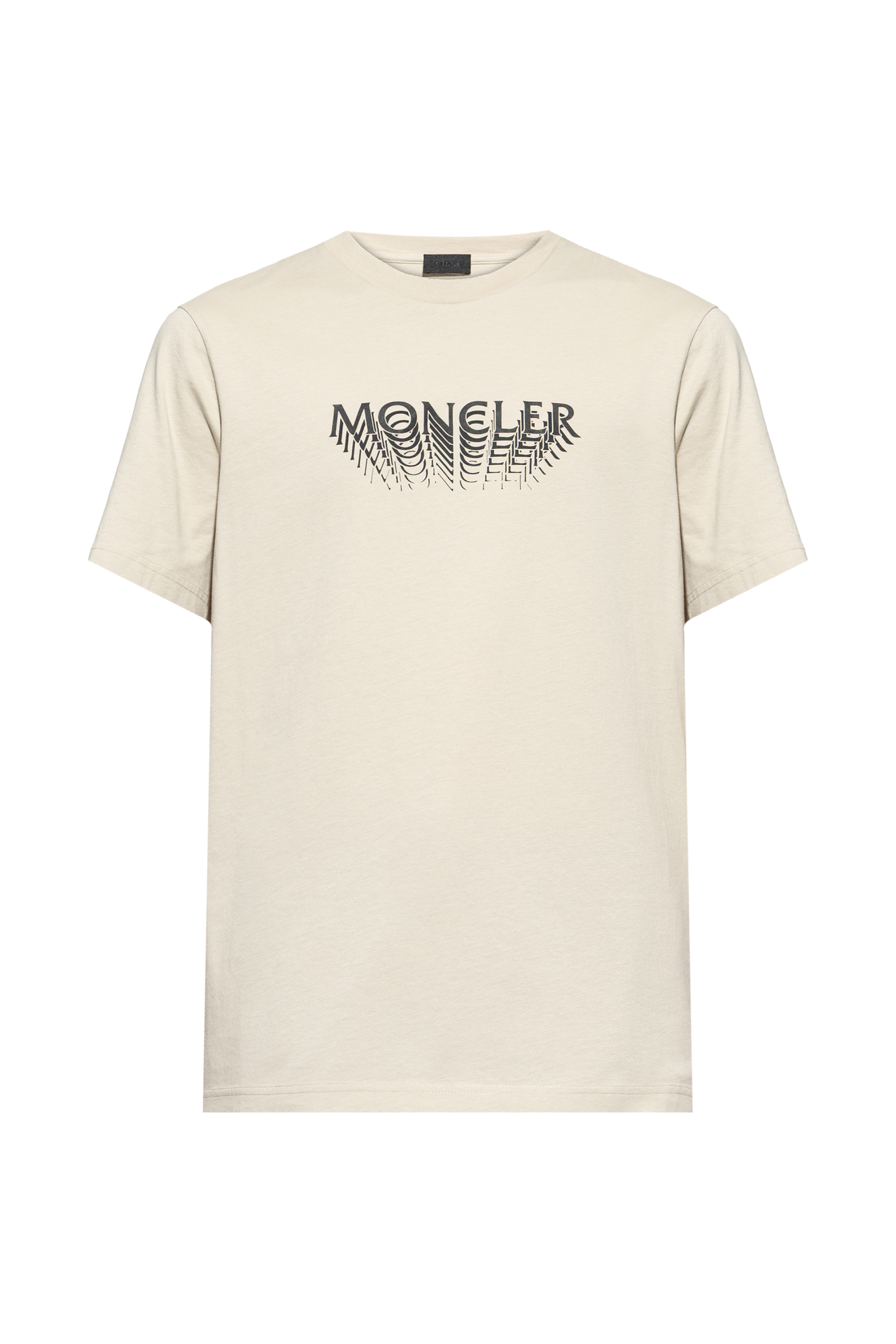 Moncler T-shirt Z Nadrukowanym Logo, Mężczyźni, Kremowy