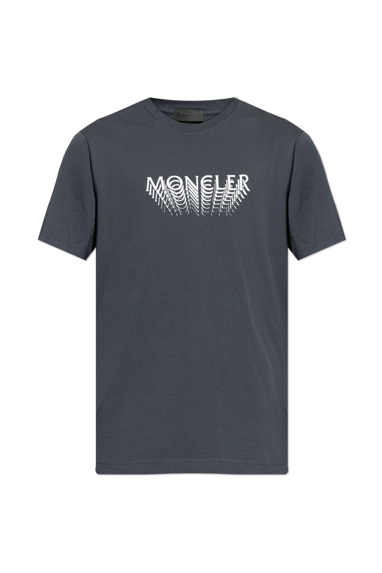 Moncler T-shirt Z Nadrukowanym Logo, Mężczyźni, Szary