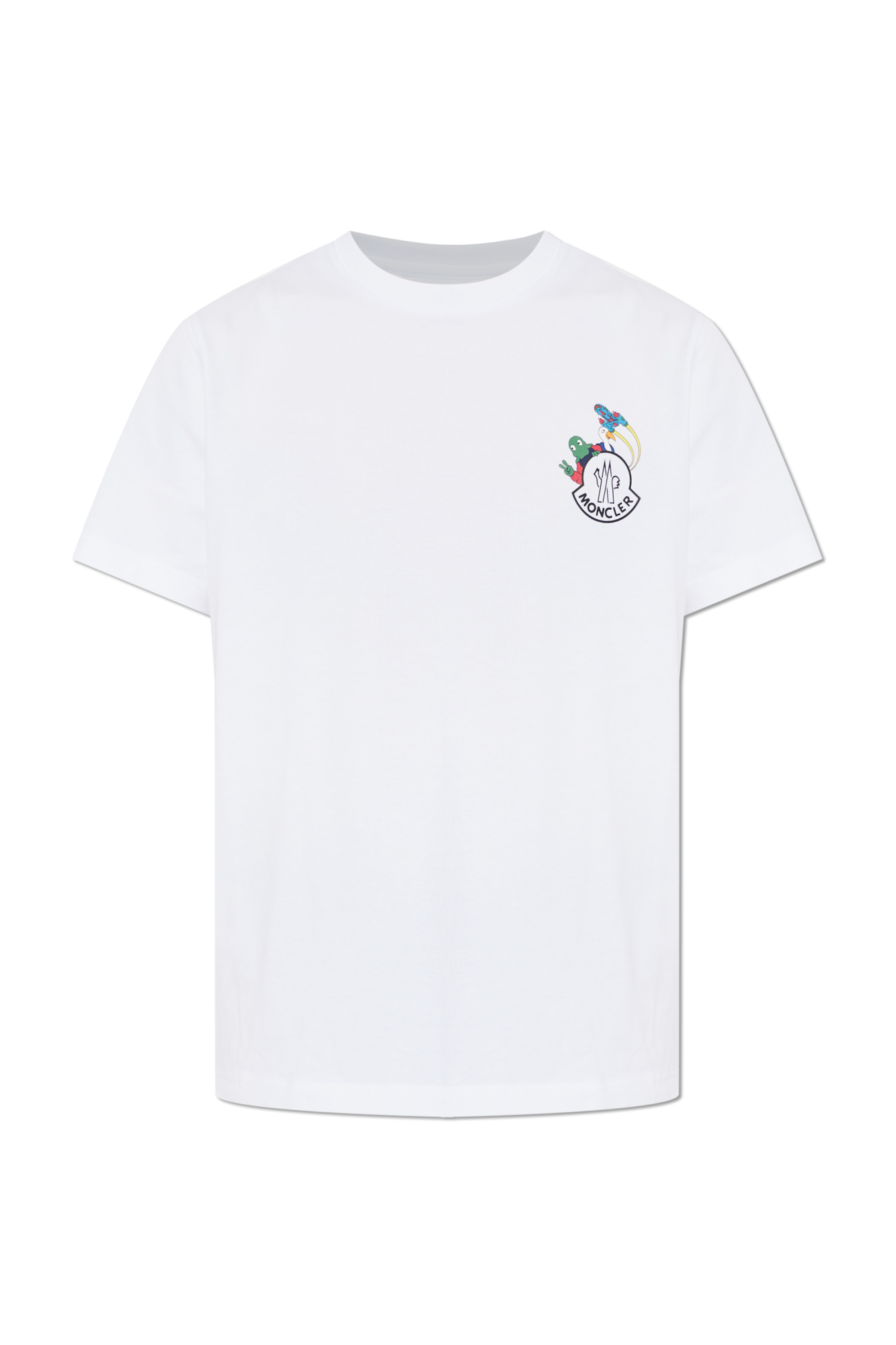 Moncler T-shirt Z Nadrukowanym Logo, Mężczyźni, Biały