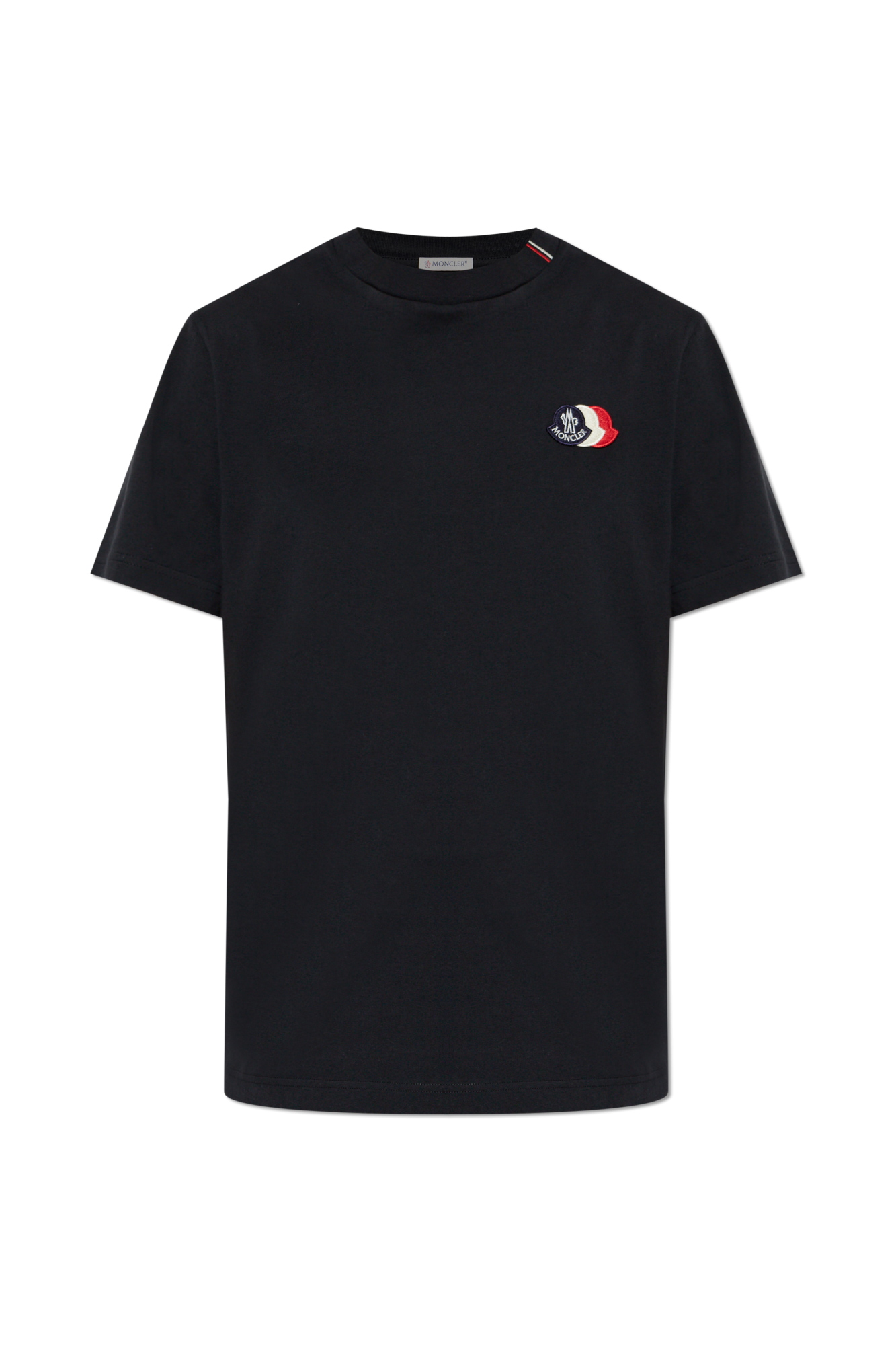 Moncler T-shirt Z Naszywką Logo, Mężczyźni, Czarny