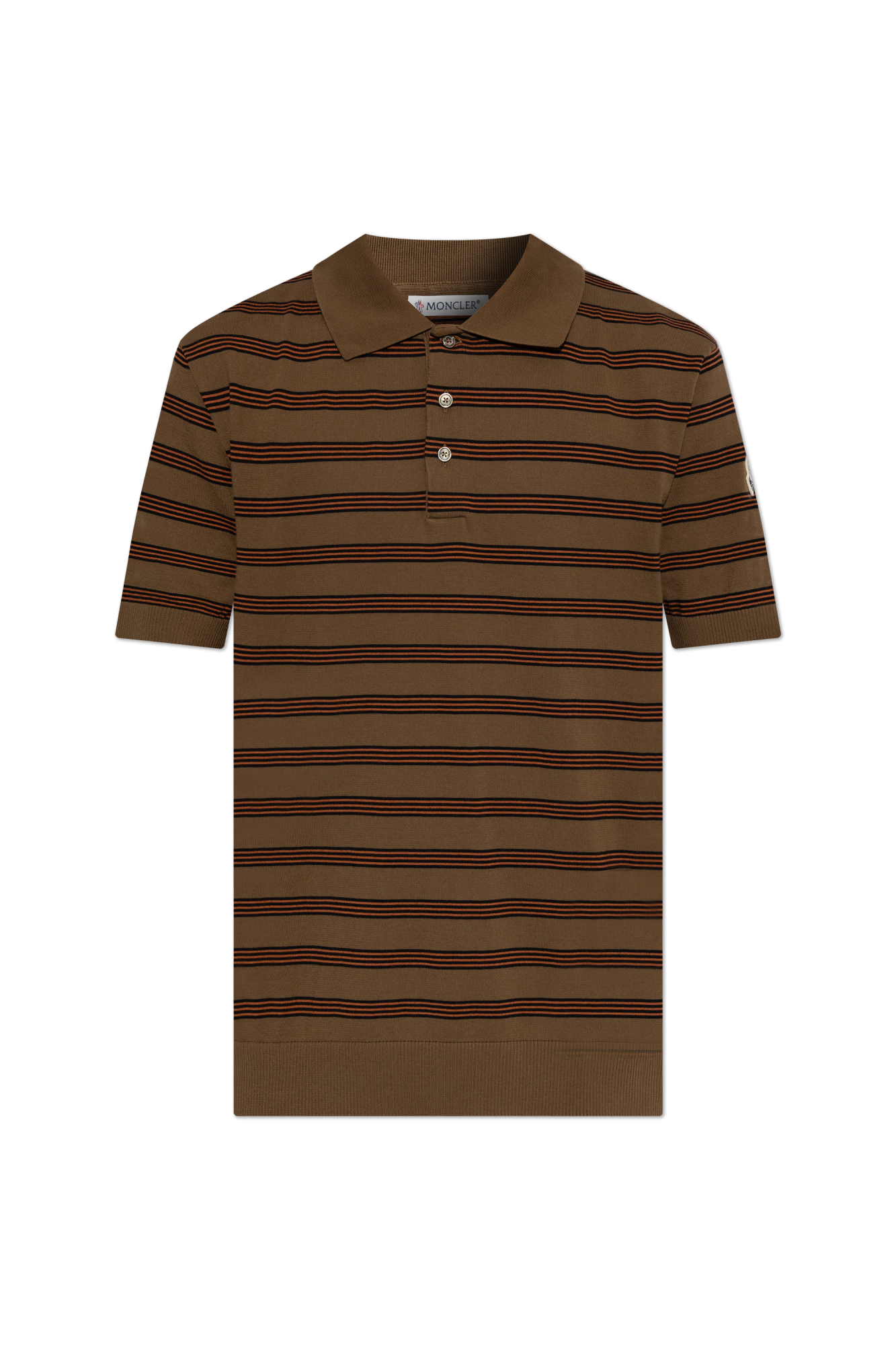 Moncler Polo Z Naszywką Logo, Mężczyźni, Brązowy