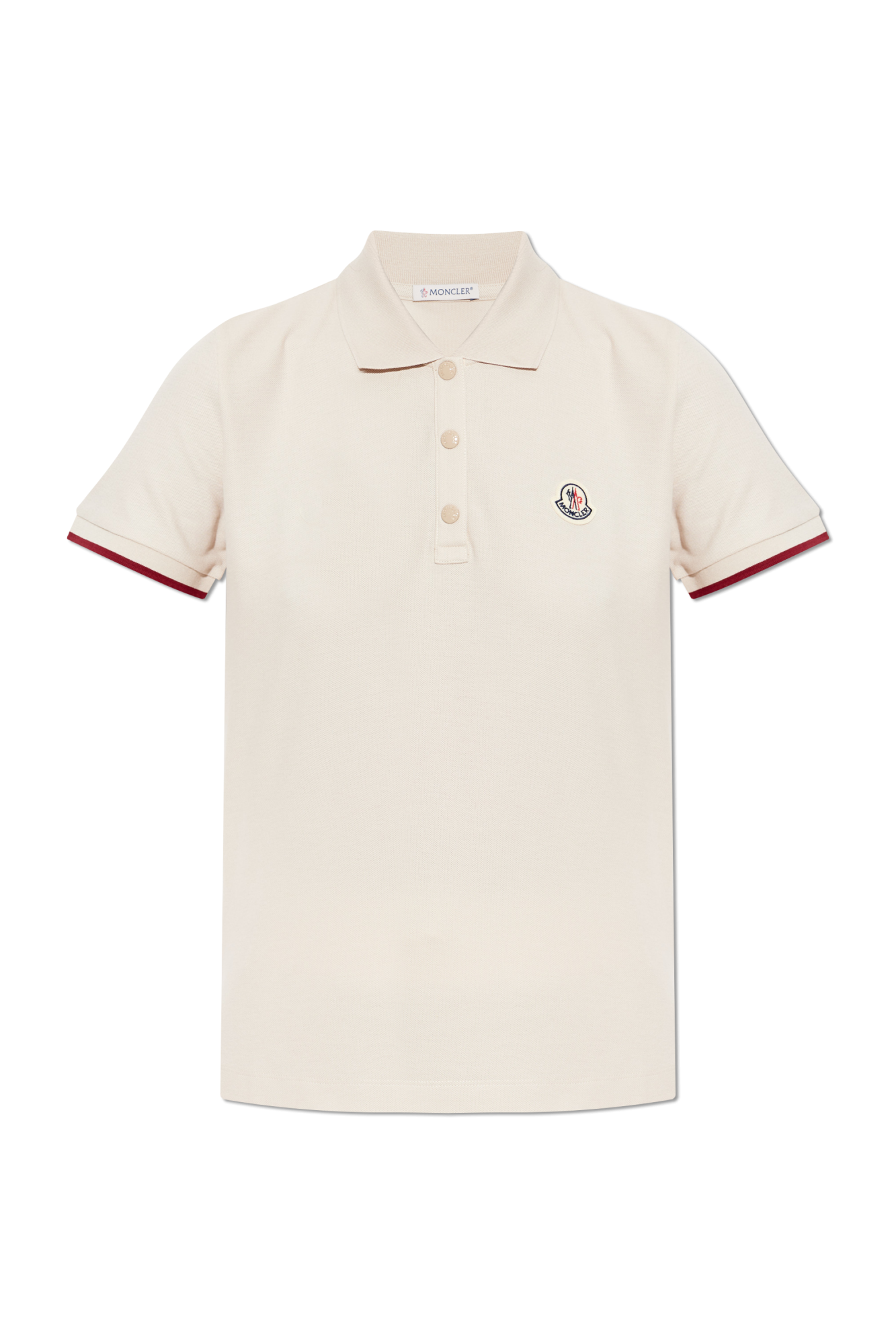 Moncler Polo Z Logo, Kobiety, Kremowy