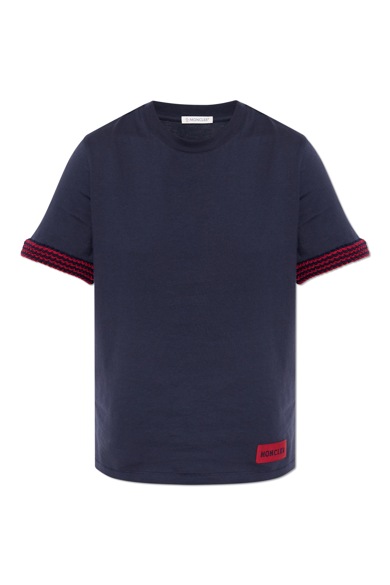 Moncler T-shirt Z Logo, Kobiety, Granatowy