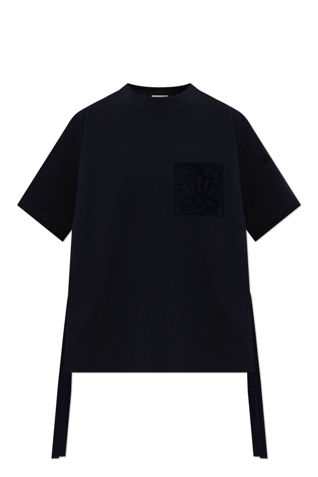 Moncler T-shirt Z Naszywką Logo, Kobiety, Granatowy