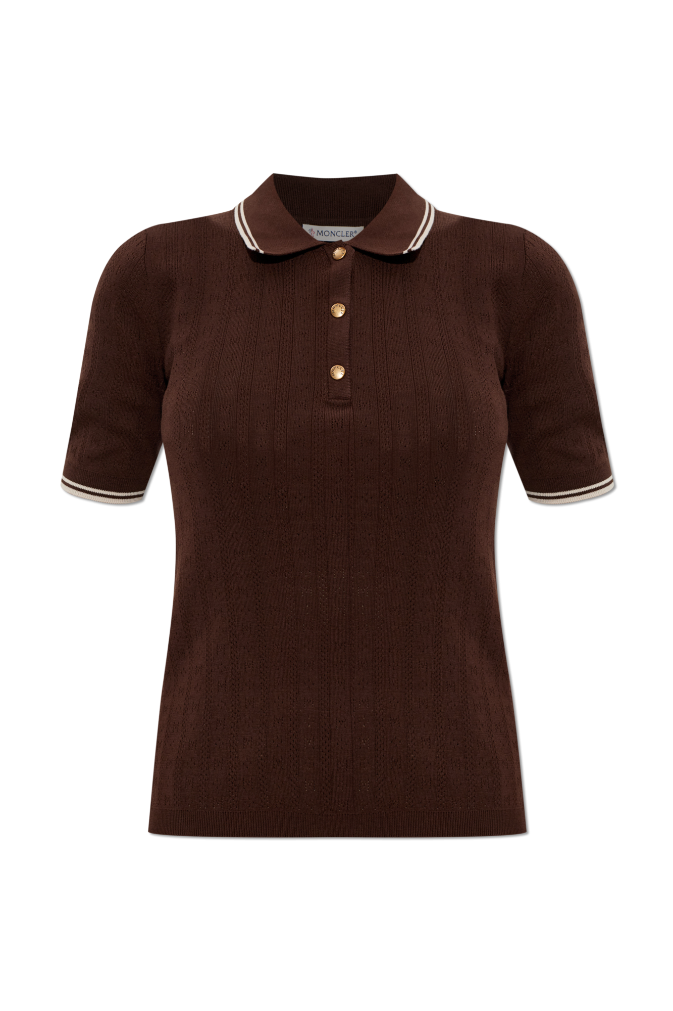 Moncler Polo Z Naszywką Logo, Kobiety, Brązowy
