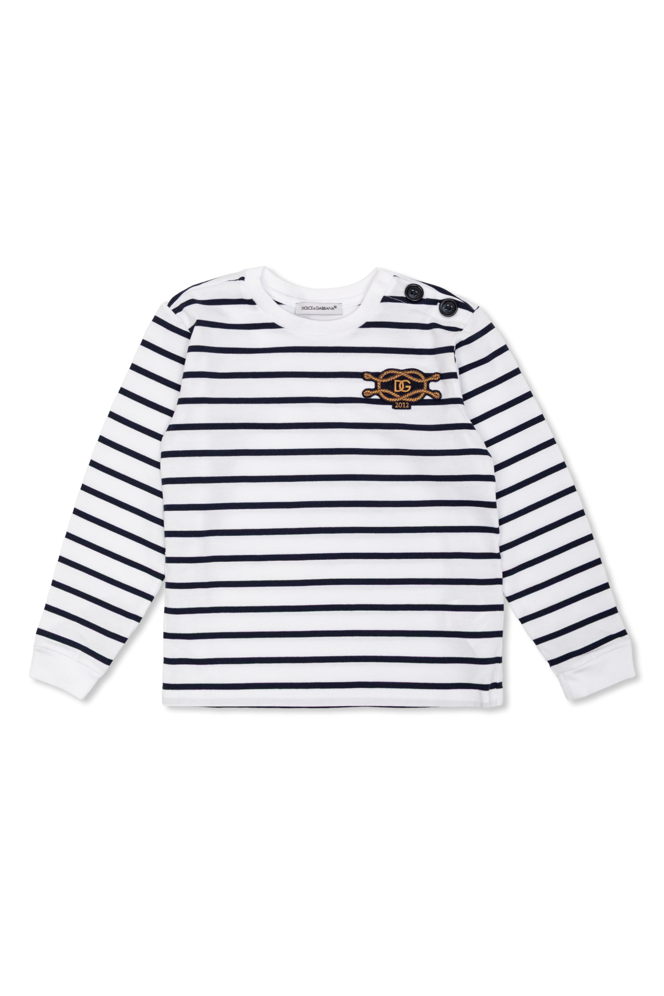 Dolce & Gabbana Kids T-shirt W Paski, Unisex, Biały