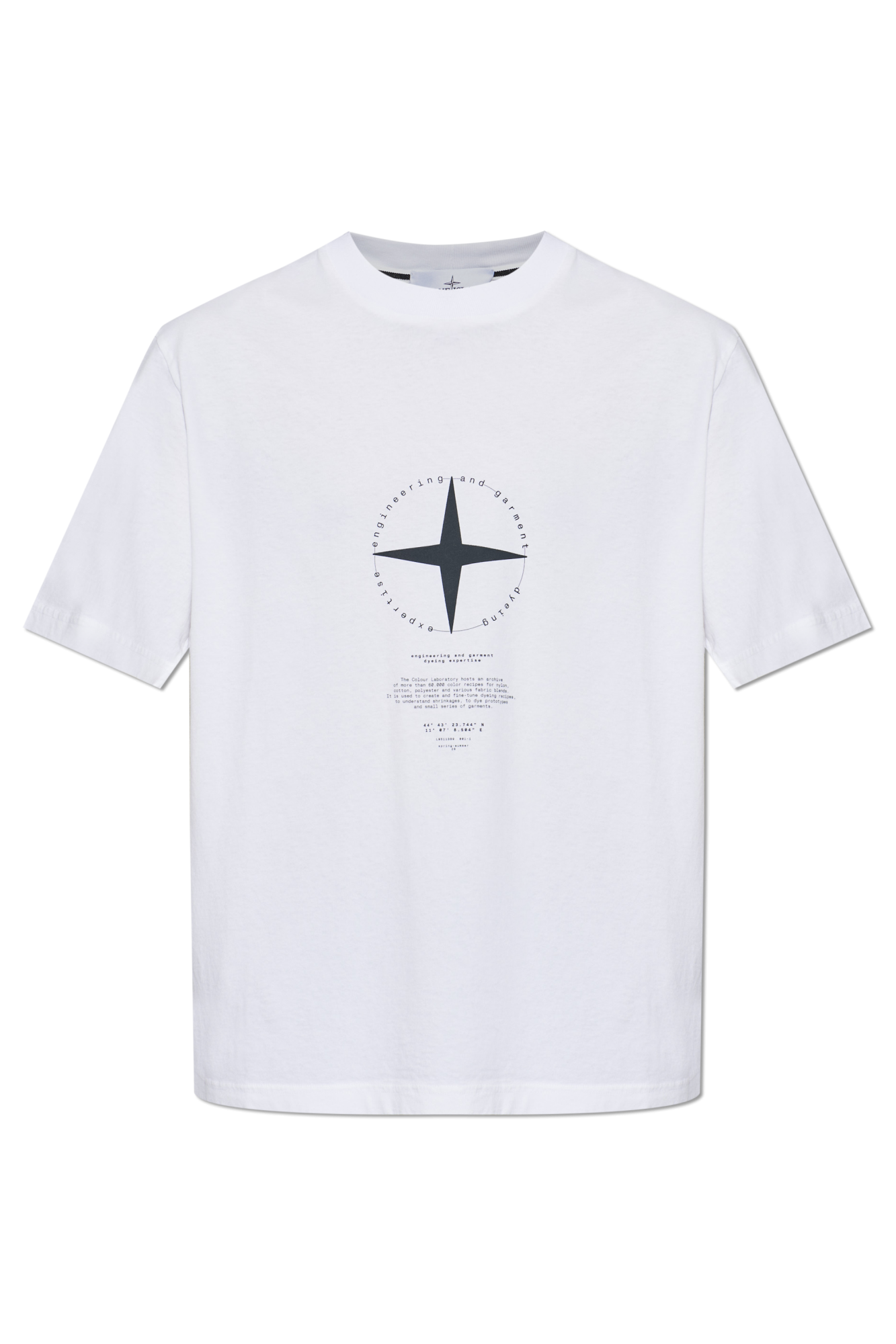 Stone Island T-shirt Z Nadrukowanym Logo, Mężczyźni, Biały