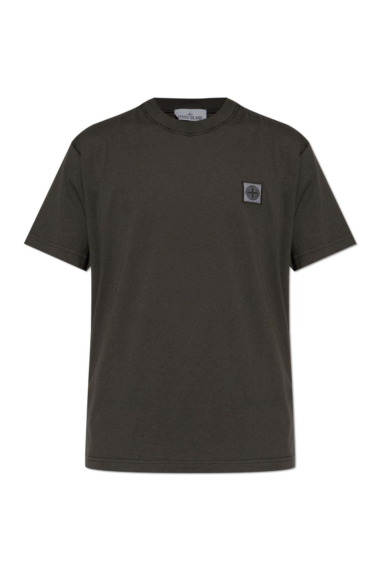 Stone Island T-shirt Z Naszywką Z Logo, Mężczyźni, Czarny