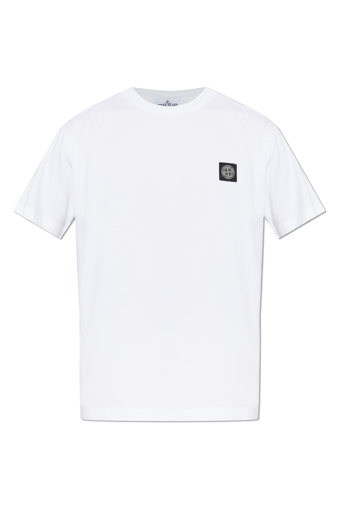 Stone Island T-shirt Z Naszywką Z Logo, Mężczyźni, Biały