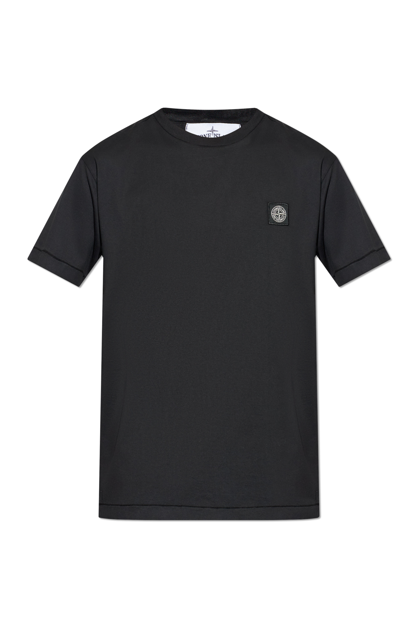 Stone Island T-shirt Z Naszywką Z Logo, Mężczyźni, Czarny