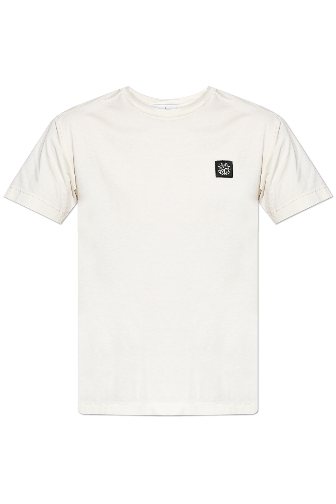 Stone Island T-shirt Z Naszywką Z Logo, Mężczyźni, Kremowy