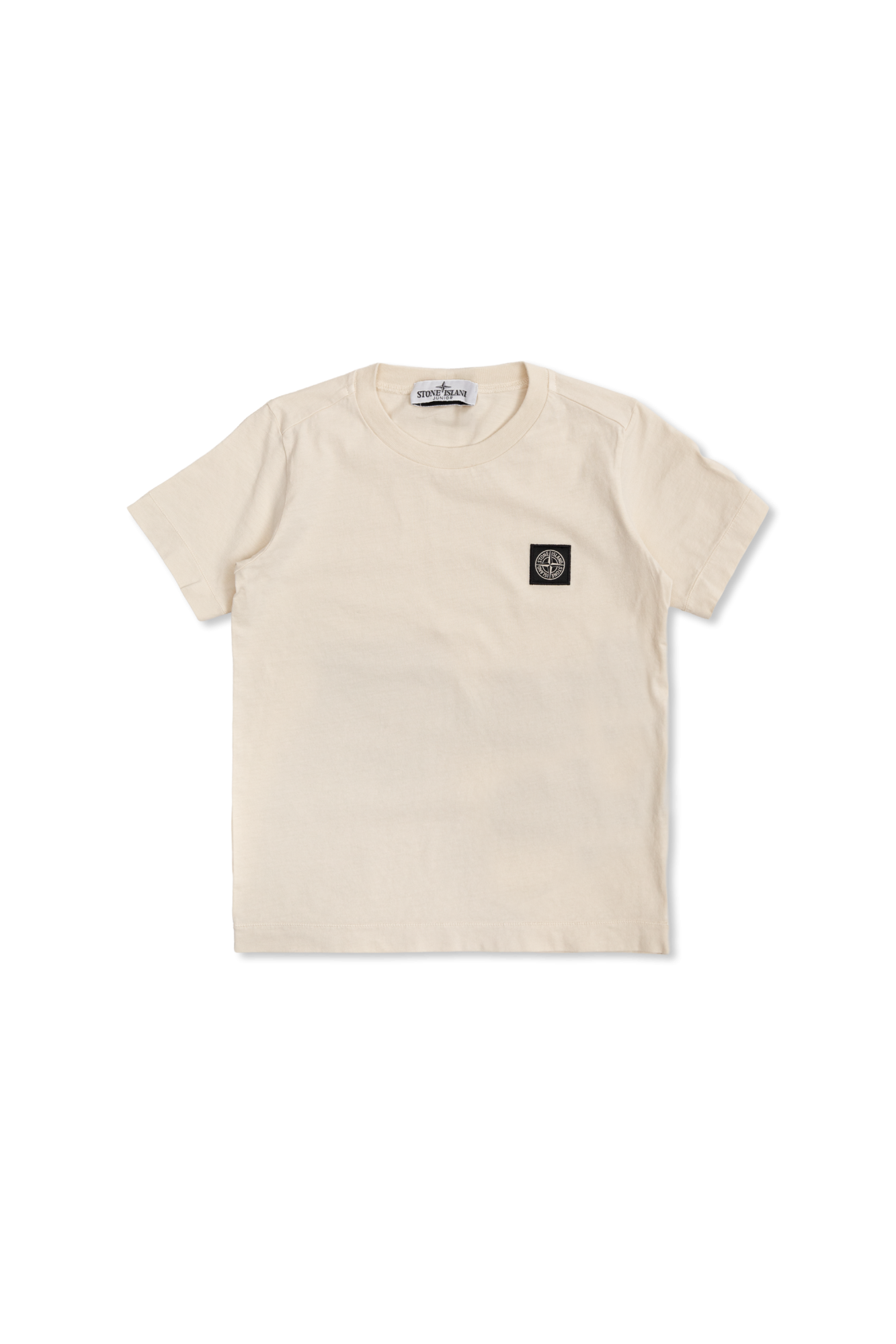 Stone Island Junior T-shirt Z Naszywką Z Logo, Unisex, Kremowy