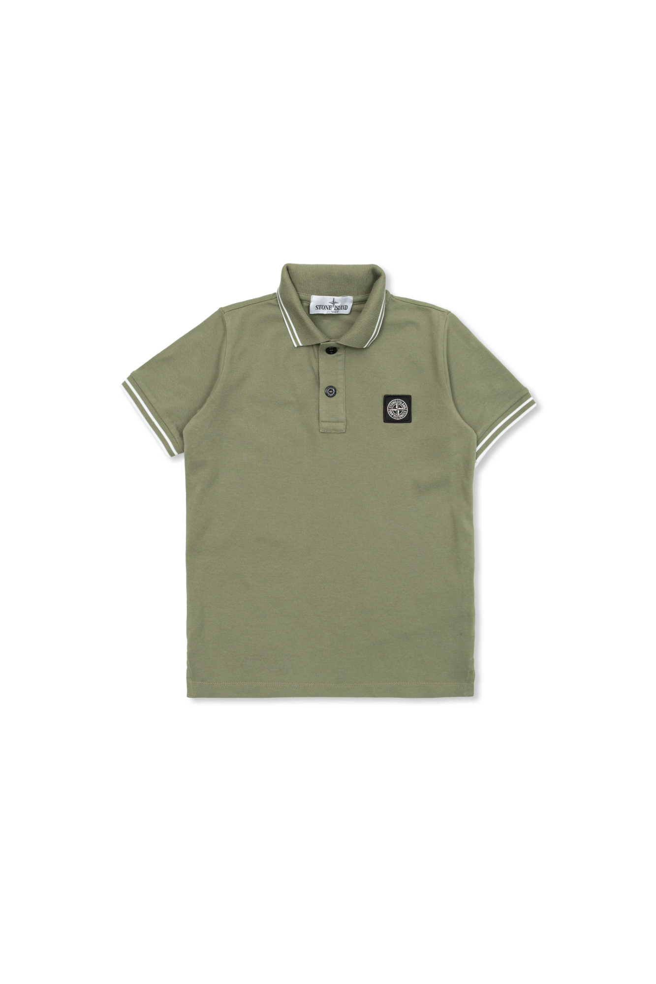 Stone Island Junior Polo Z Naszywką Logo, Unisex, Zielony