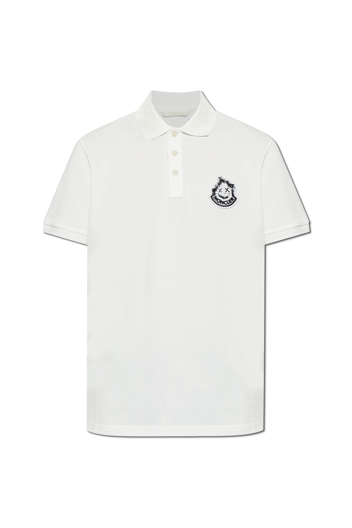 Moncler Polo Z Naszywką Z Logo, Mężczyźni, Biały