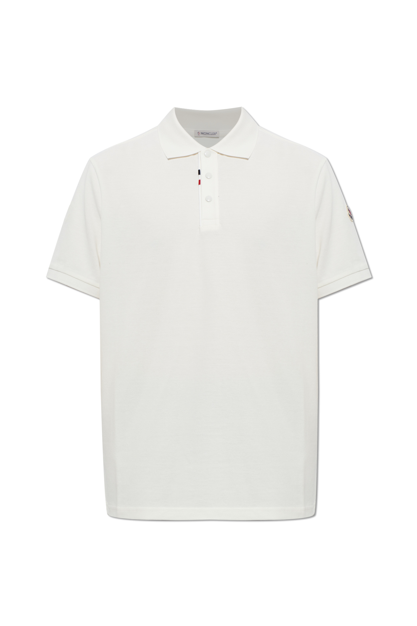Moncler Polo Z Naszywką Logo, Mężczyźni, Biały