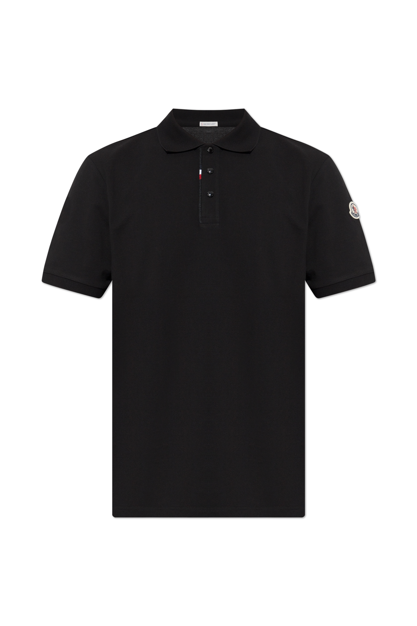 Moncler Polo Z Naszywką Logo, Mężczyźni, Czarny