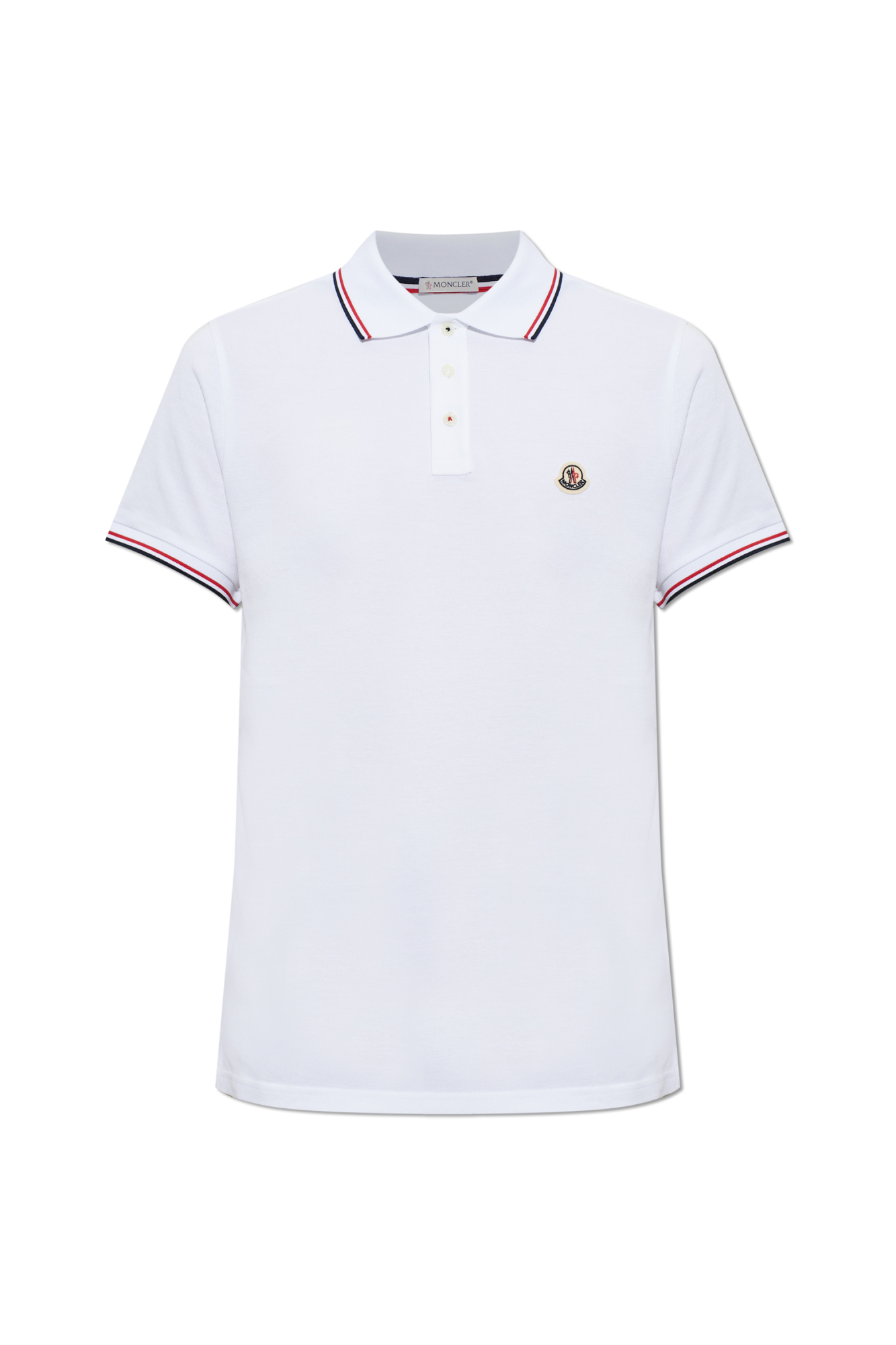Moncler Polo Z Naszywką Logo, Mężczyźni, Biały
