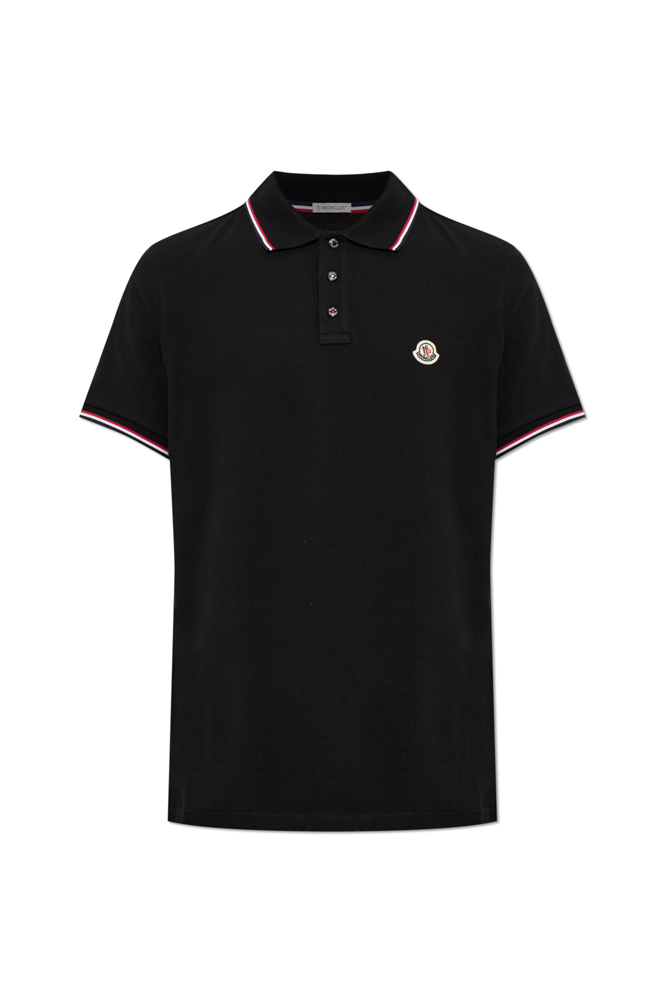 Moncler Polo Z Naszywką Logo, Mężczyźni, Czarny