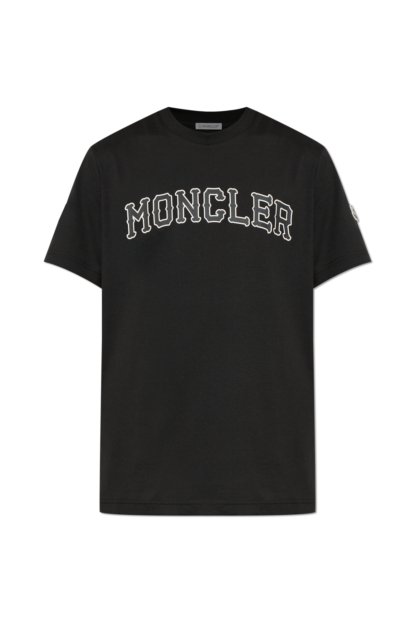 Moncler T-shirt Z Nadrukowanym Logo, Mężczyźni, Czarny