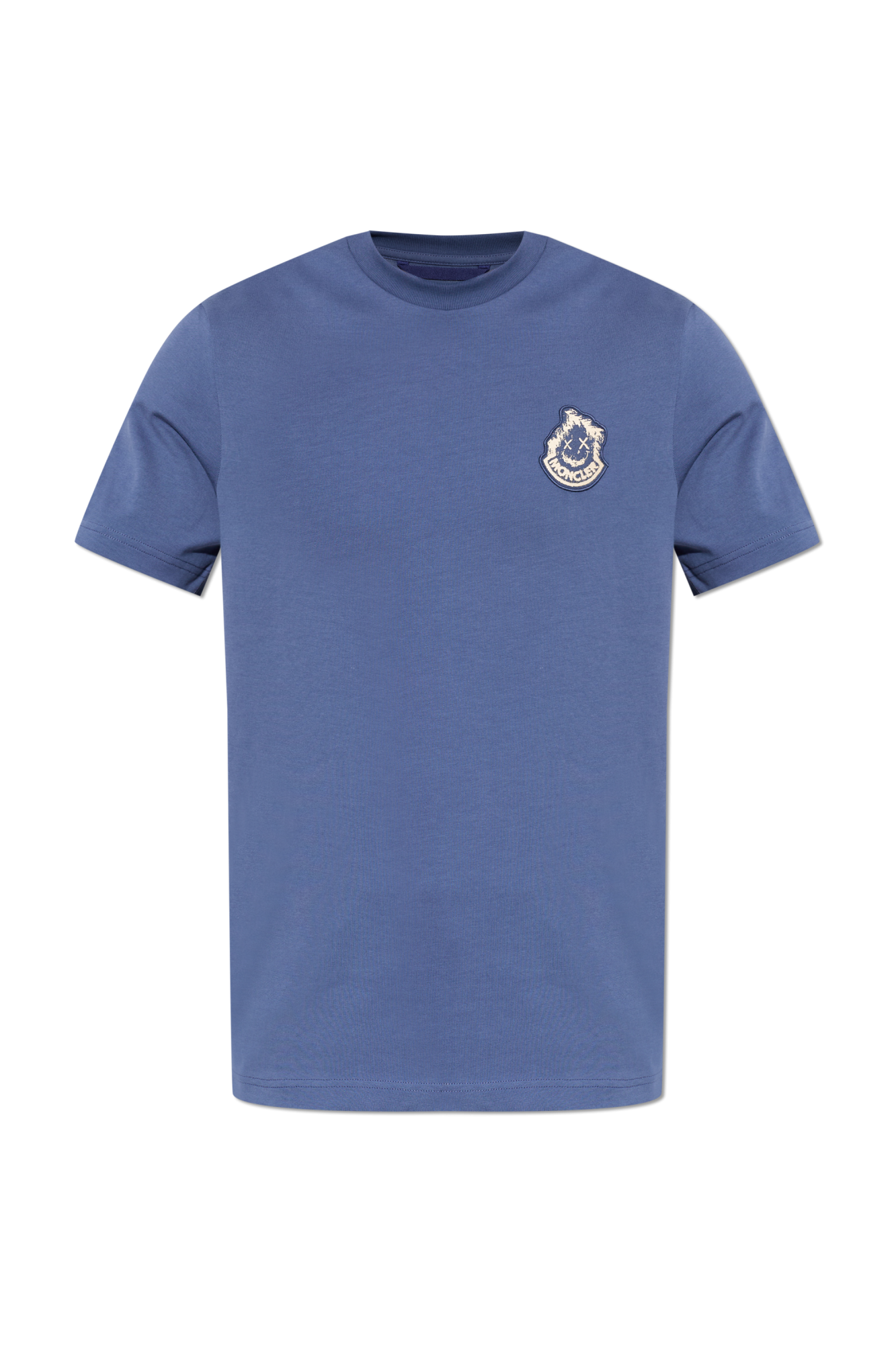 Moncler T-shirt Z Naszywką Z Logo, Mężczyźni, Niebieski