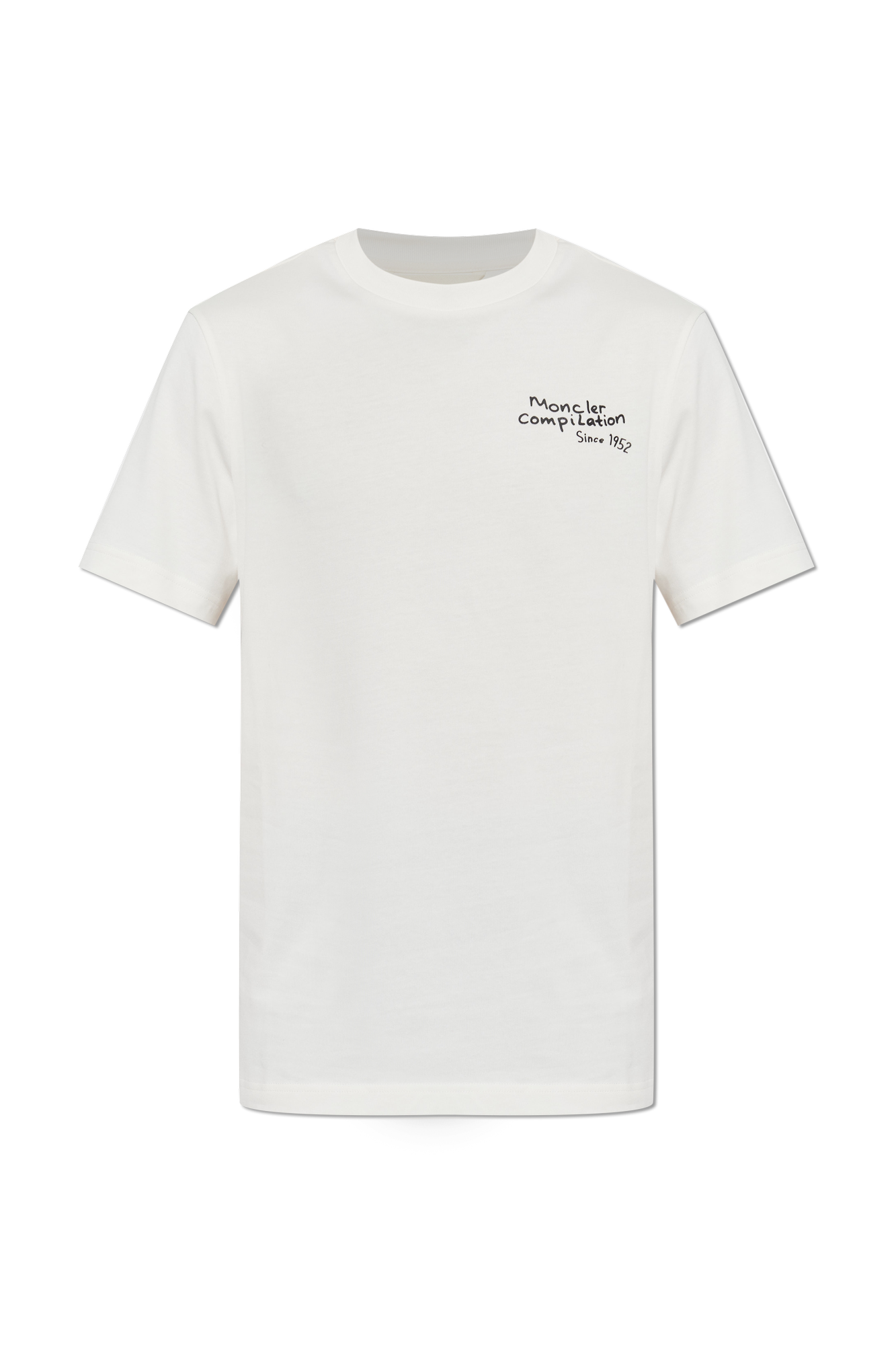 Moncler T-shirt Z Logo, Mężczyźni, Biały