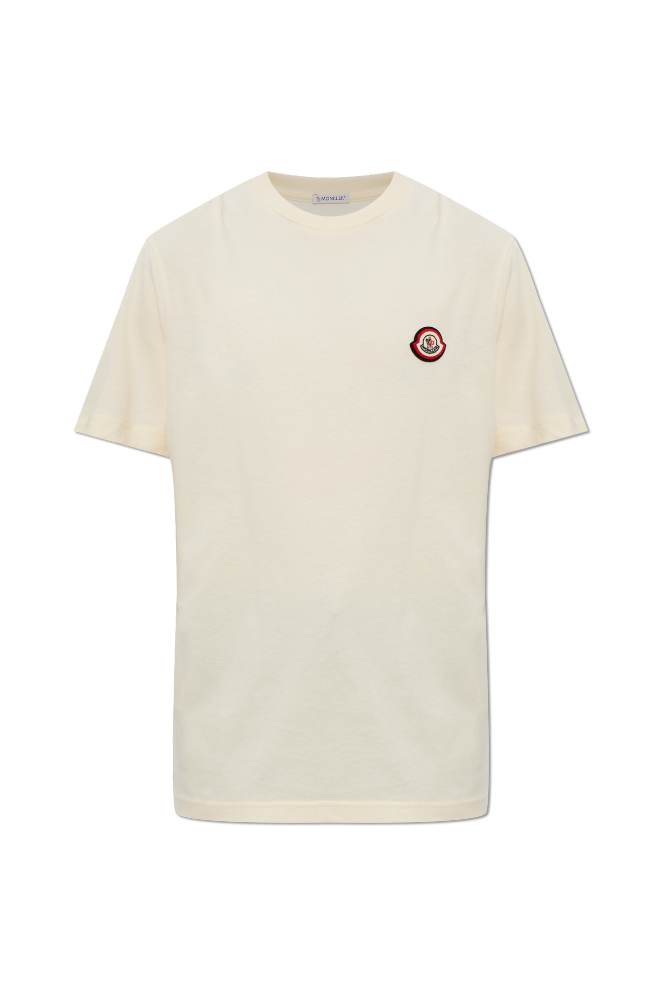 Moncler T-shirt Z Naszywką Logo, Mężczyźni, Kremowy