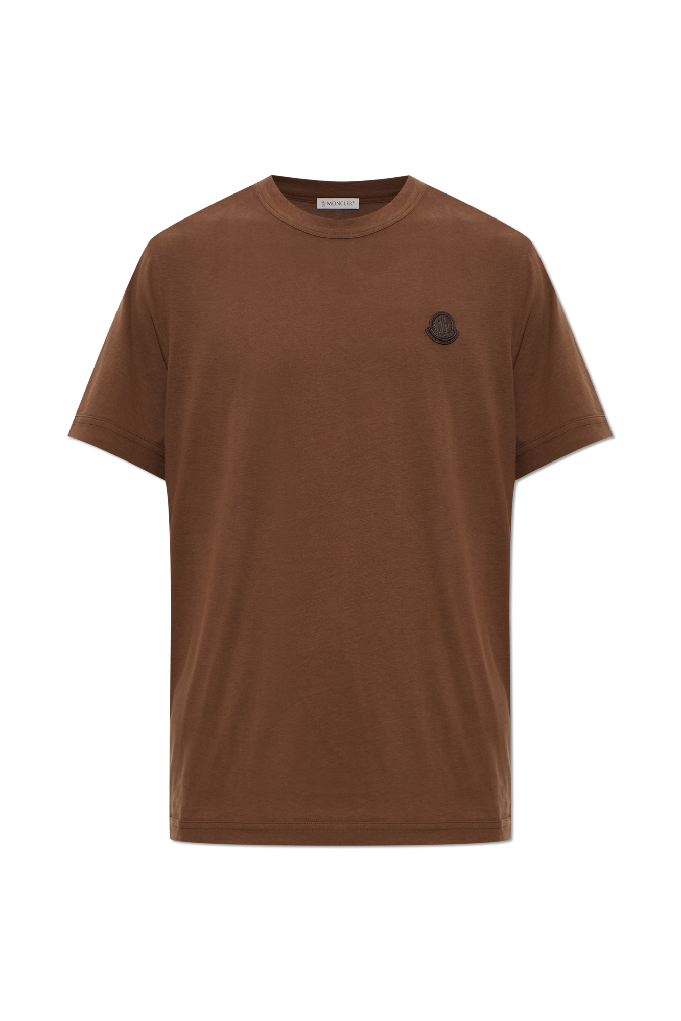Moncler T-shirt Z Naszywką Logo, Mężczyźni, Brązowy