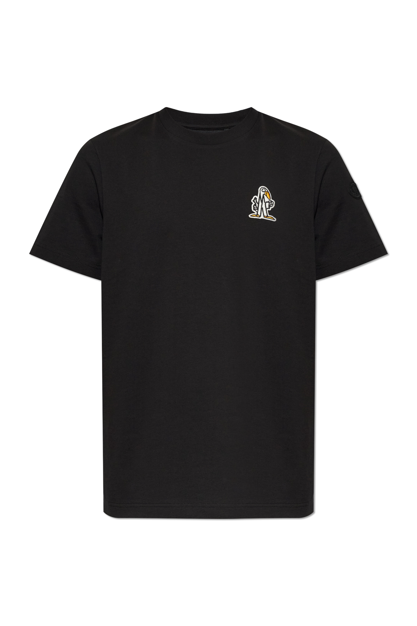 Moncler T-shirt Z Naszywką, Mężczyźni, Czarny