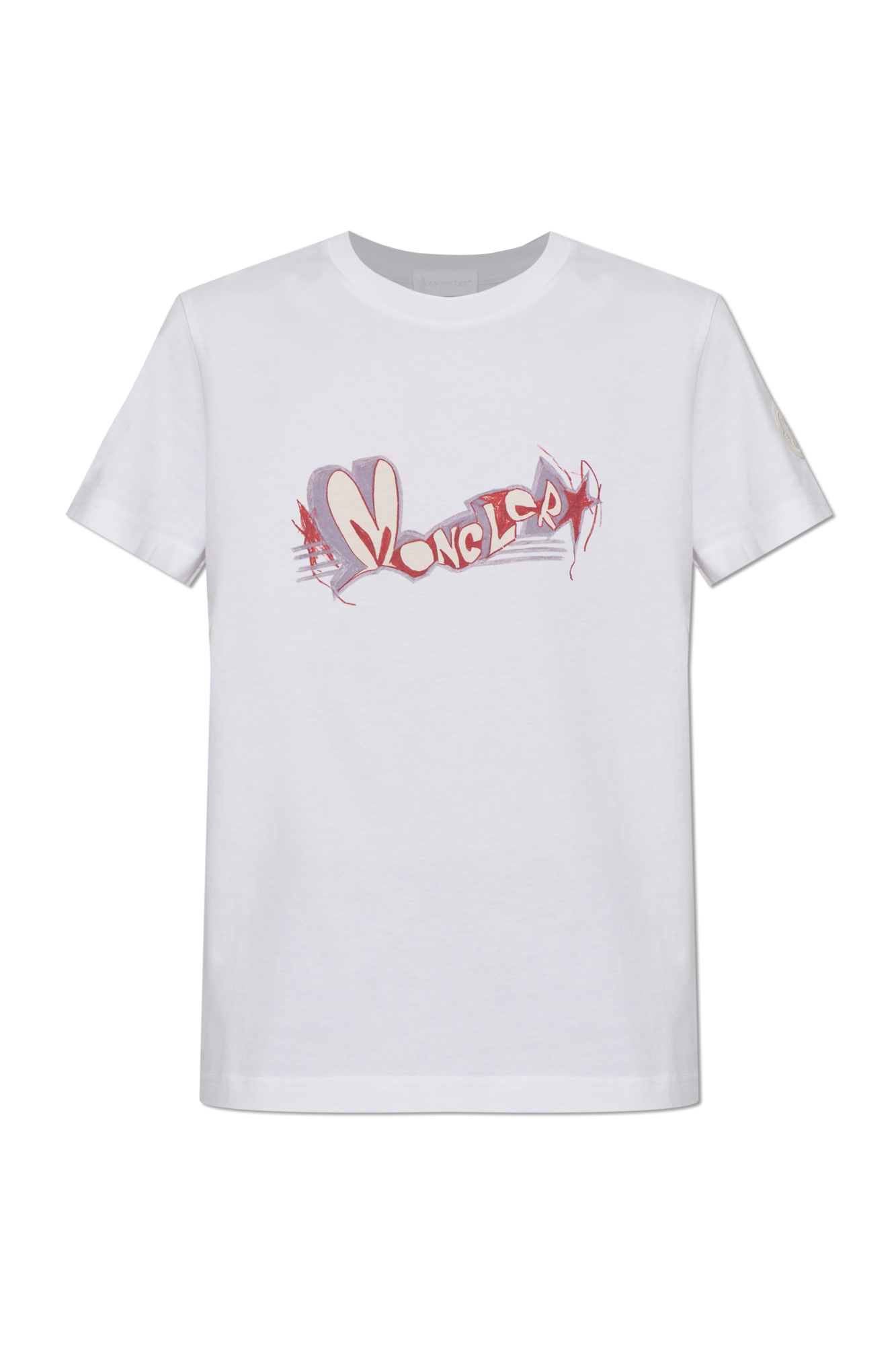 Moncler T-shirt Z Nadrukowanym Logo, Kobiety, Biały