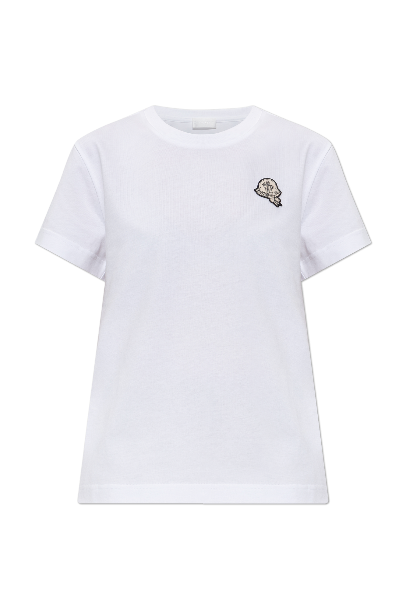 Moncler T-shirt Z Naszywką Z Logo, Kobiety, Biały
