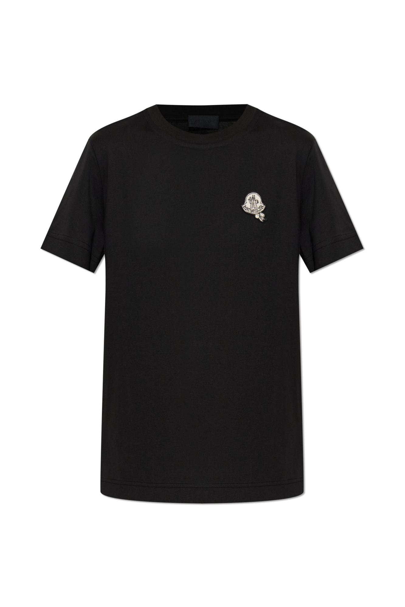 Moncler T-shirt Z Naszywką Z Logo, Kobiety, Czarny