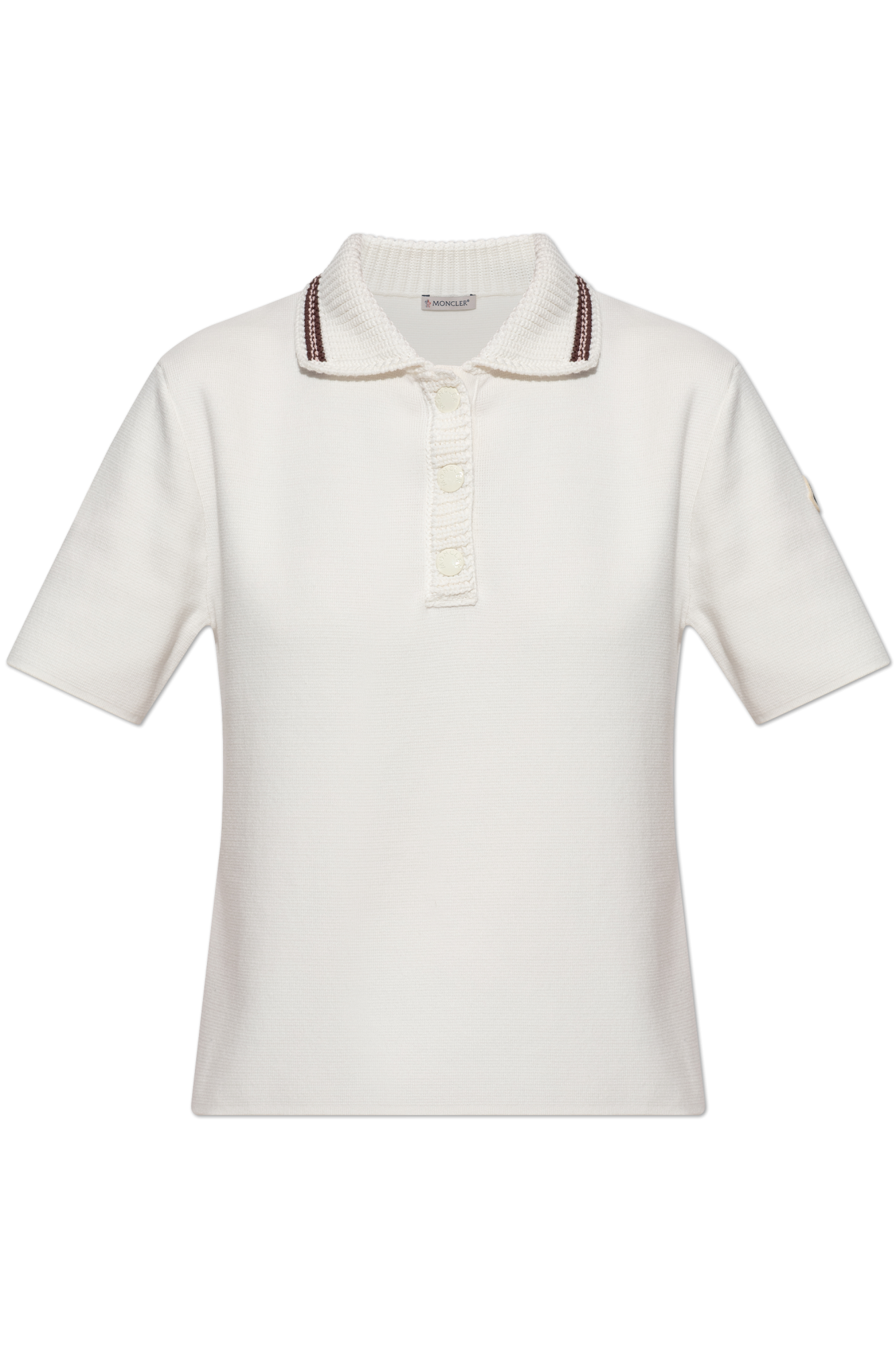 Moncler Polo Z Logo, Kobiety, Biały