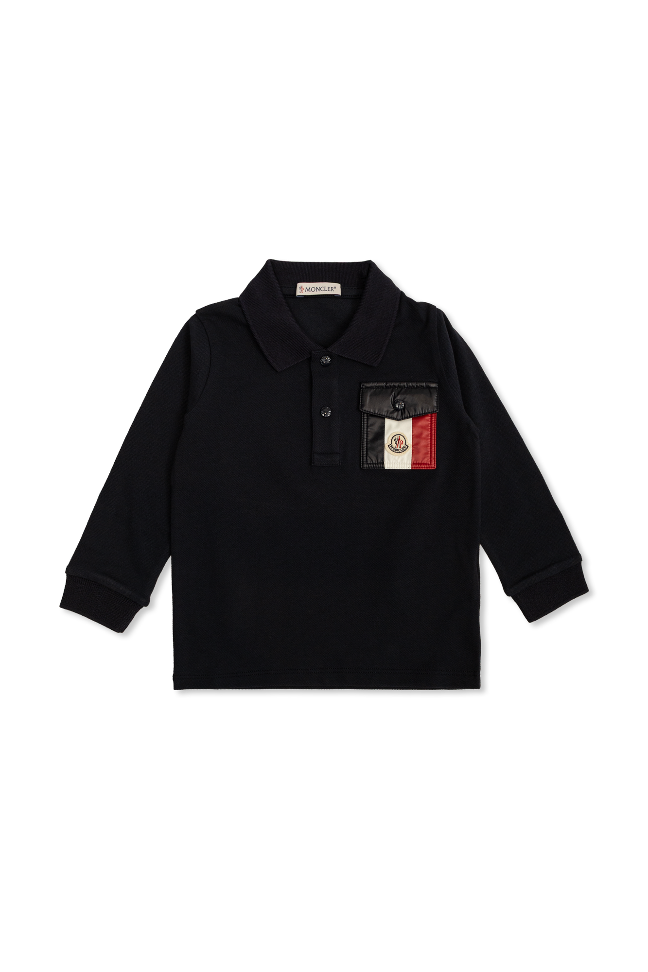 Moncler Enfant Polo Z Długimi Rękawami, Unisex, Granatowy
