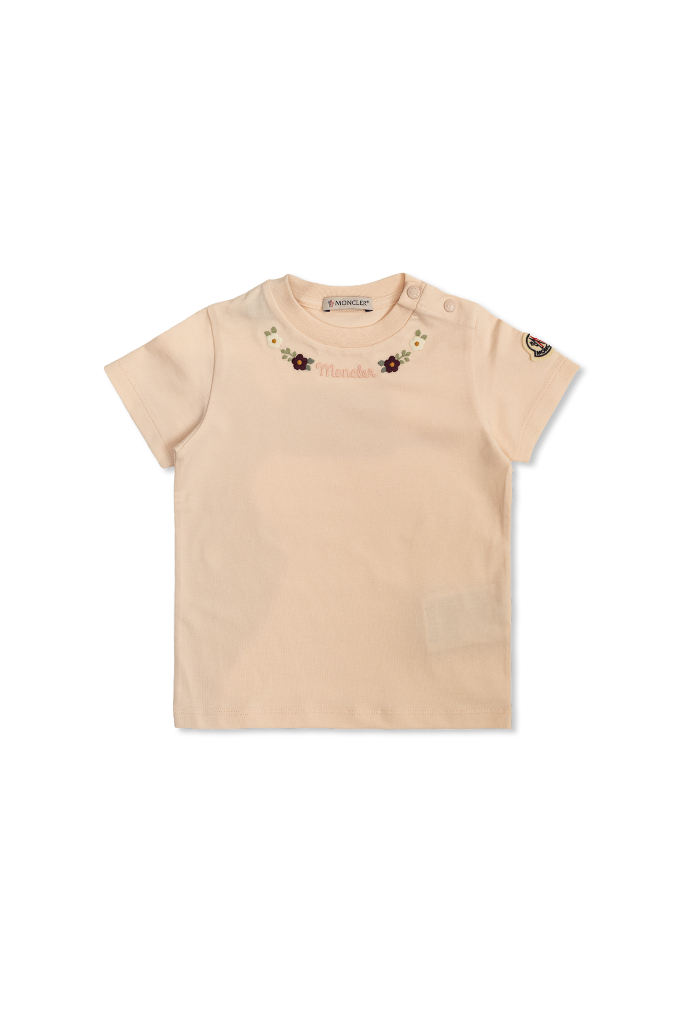 Moncler Enfant T-shirt Z Wyszytym Logo, Unisex, Różowy