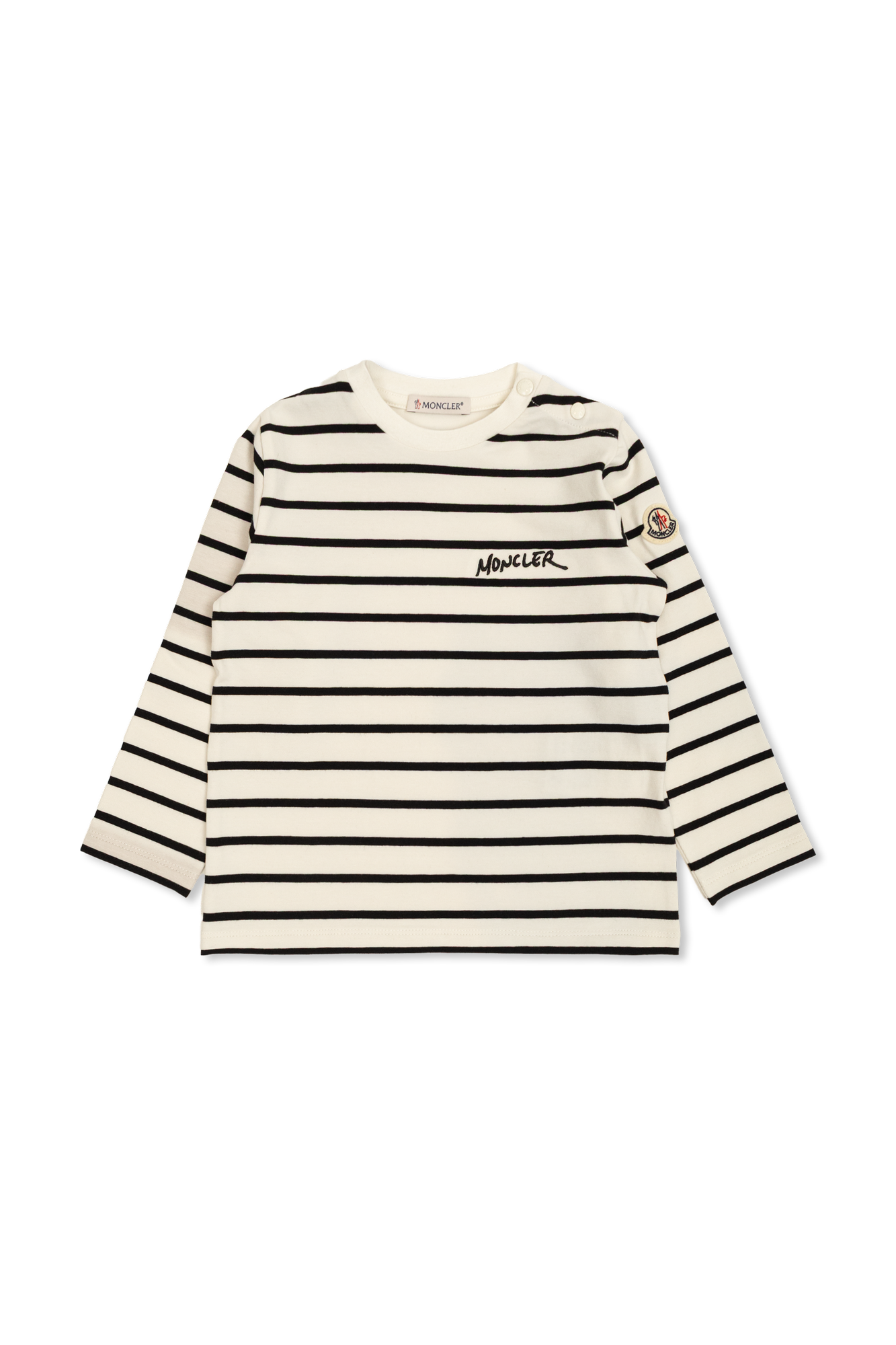 Moncler Enfant T-shirt W Paski, Unisex, Biały