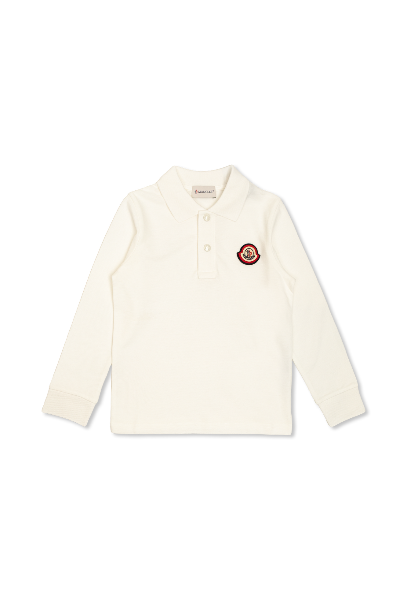 Moncler Enfant Polo Z Naszywką Logo, Unisex, Biały