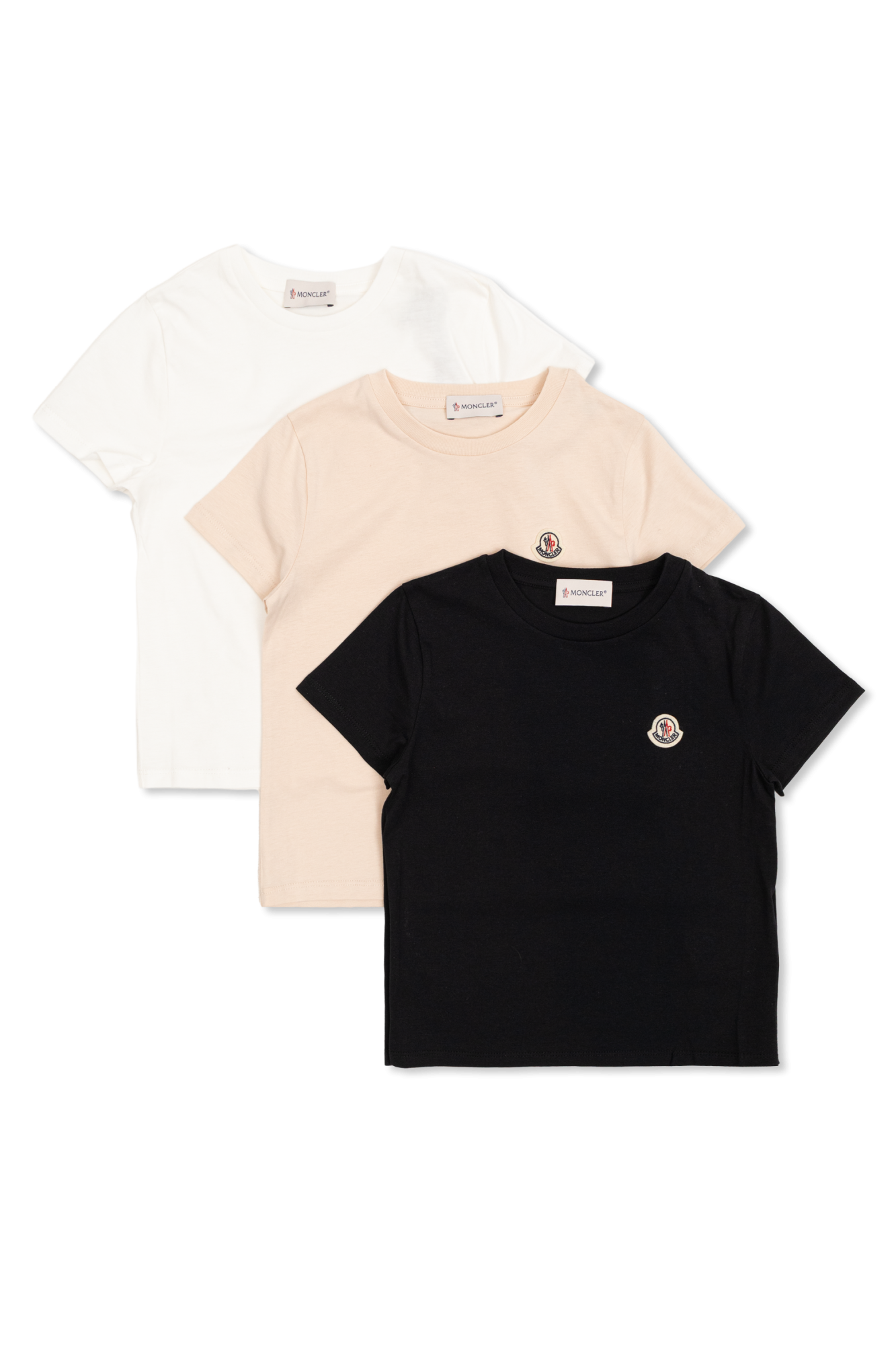 Moncler Enfant Trzypak T-shirtów, Unisex, Biały