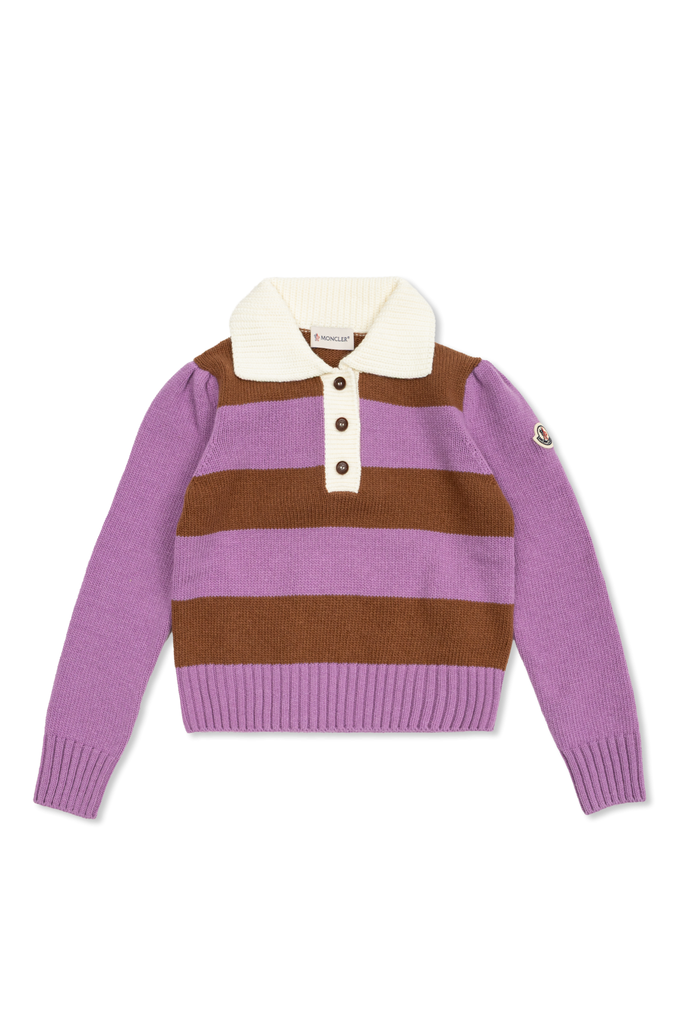 Moncler Enfant Wełniane Polo, Unisex, Fioletowy